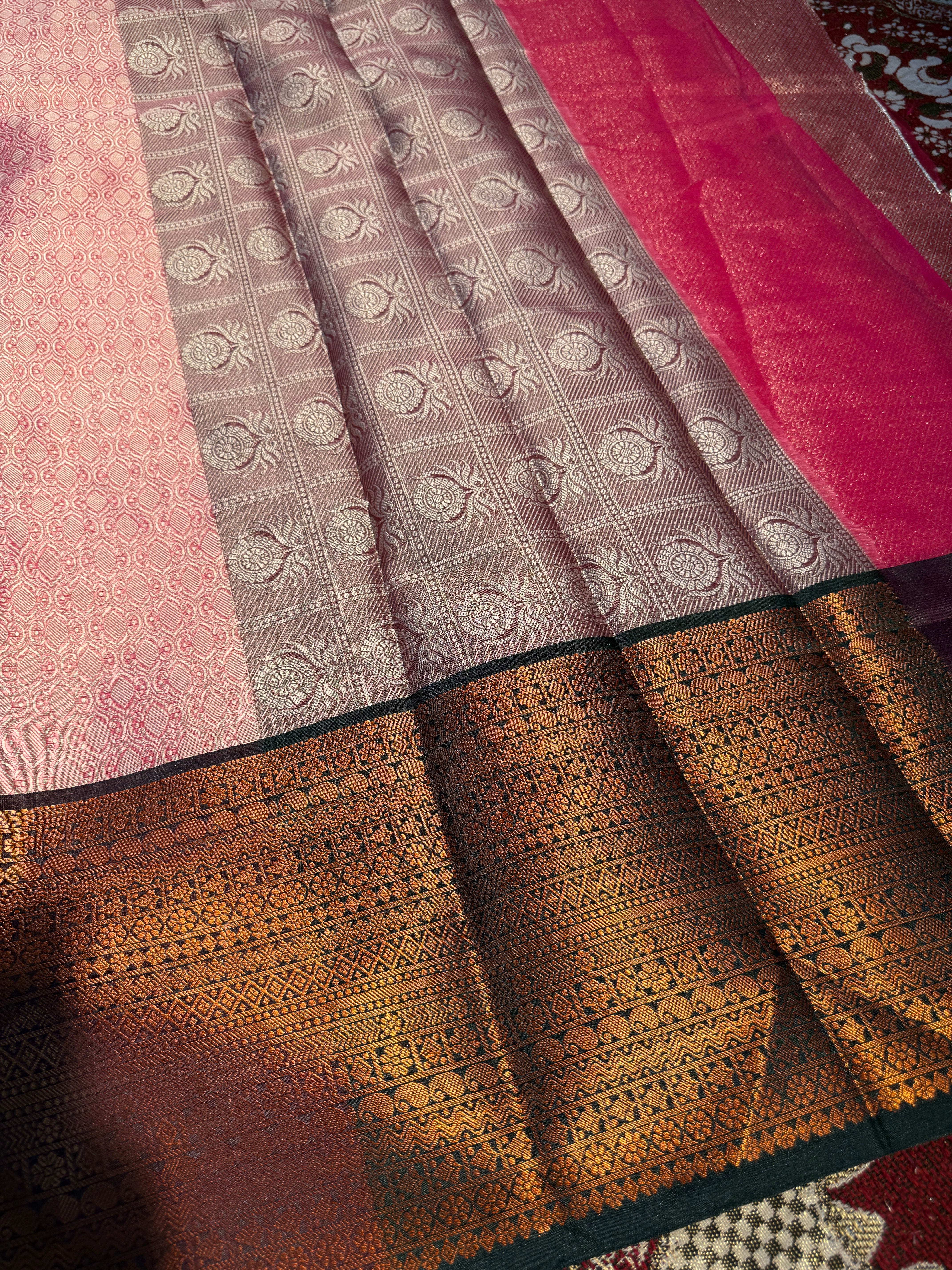 Premium Resham Embossed Kora Muslin Banarasi Saree