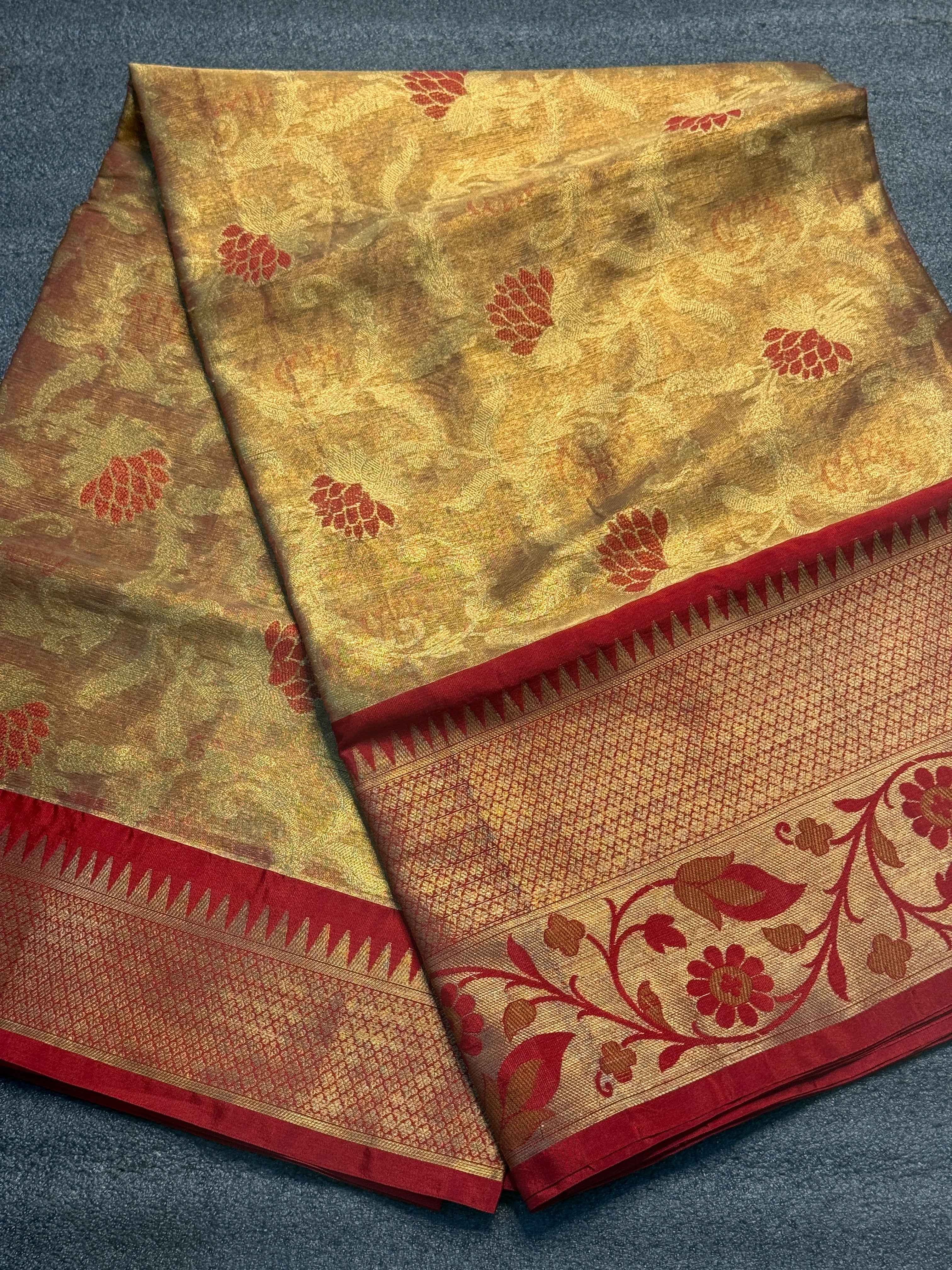 Premium Traditional Meenakari Woven Soft Tissue Silk Banarasi Saree