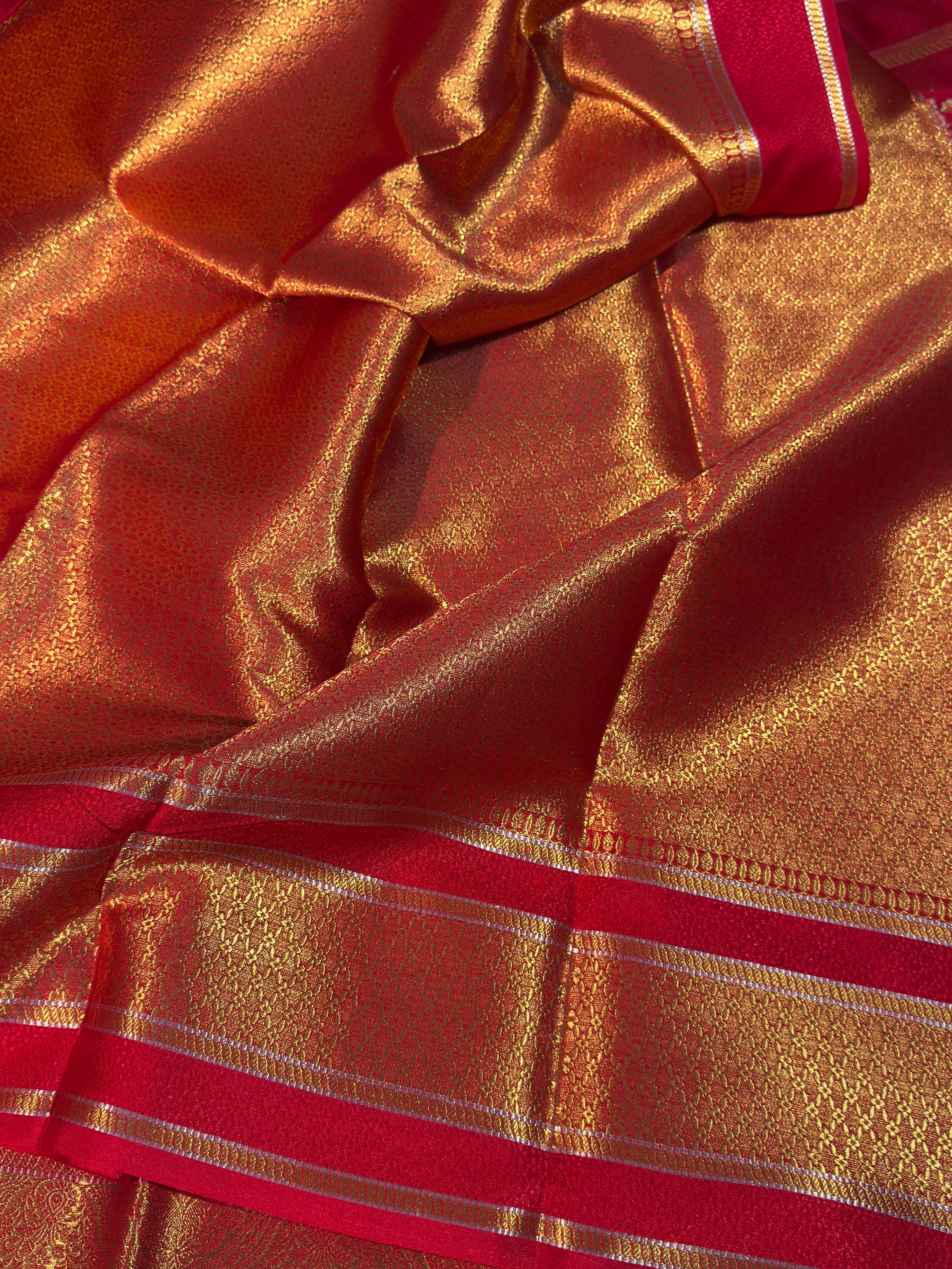 Bridal Red Premium Chiniya Silk Saree