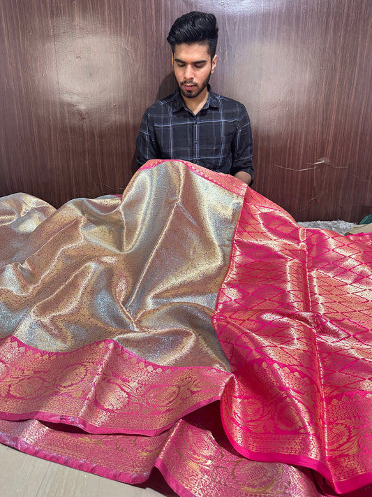 Beautiful Bridal Banarasi Tissue Silk Saree