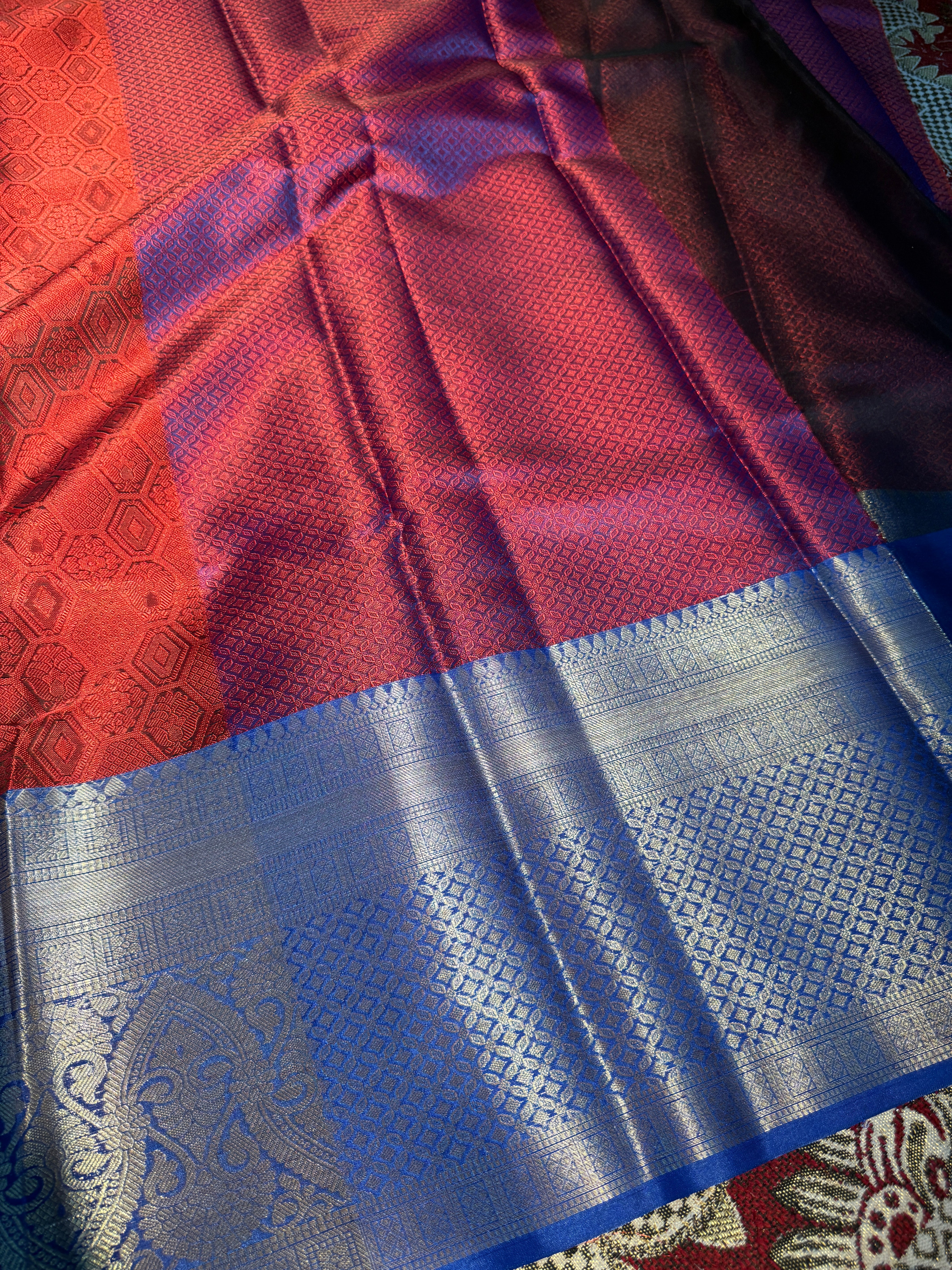 Premium Resham Embossed Kora Muslin Banarasi Saree