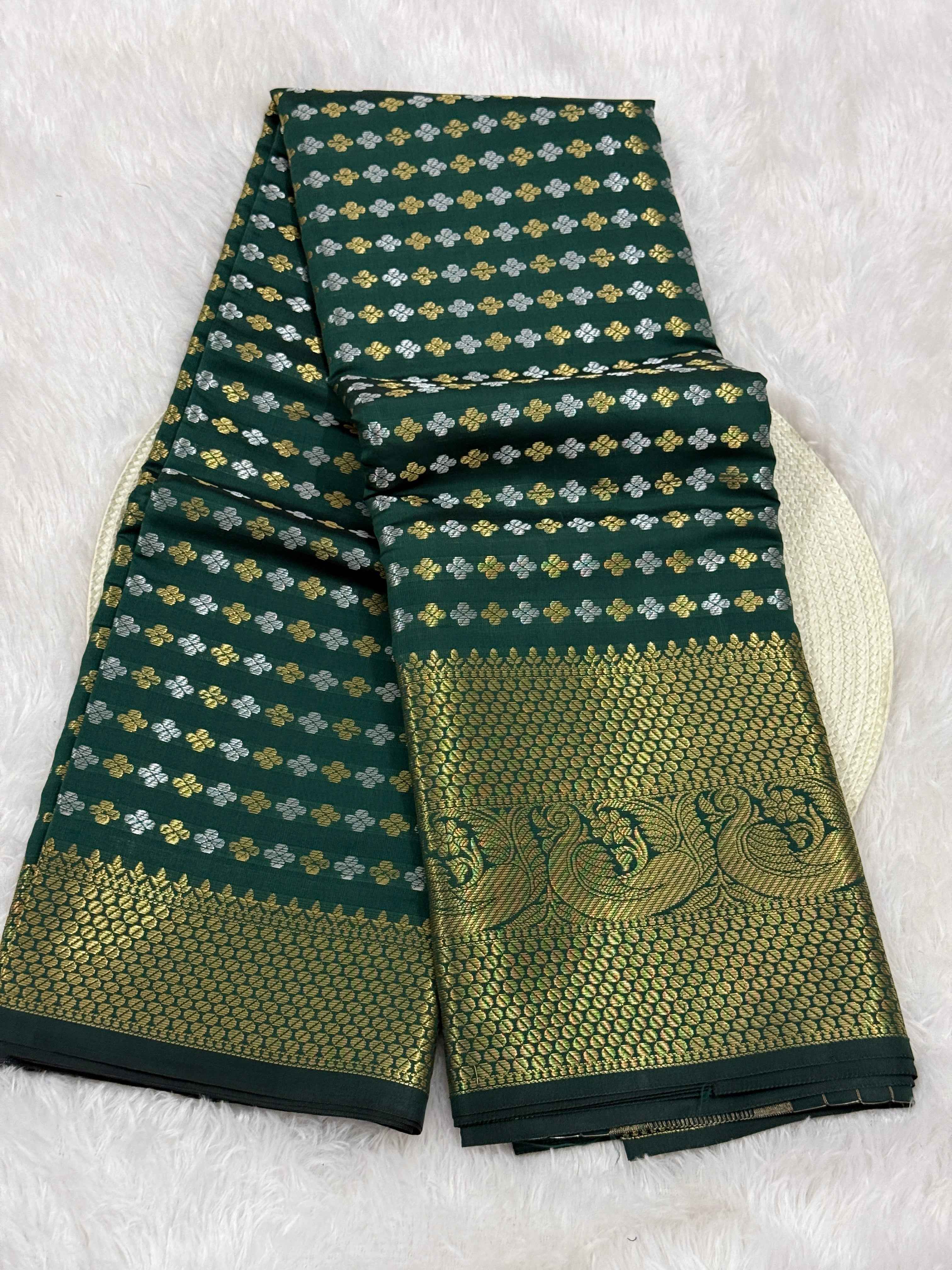 Premium Kanjeevaram Soft Tissue Silk Banarasi Saree with Rich Pallu