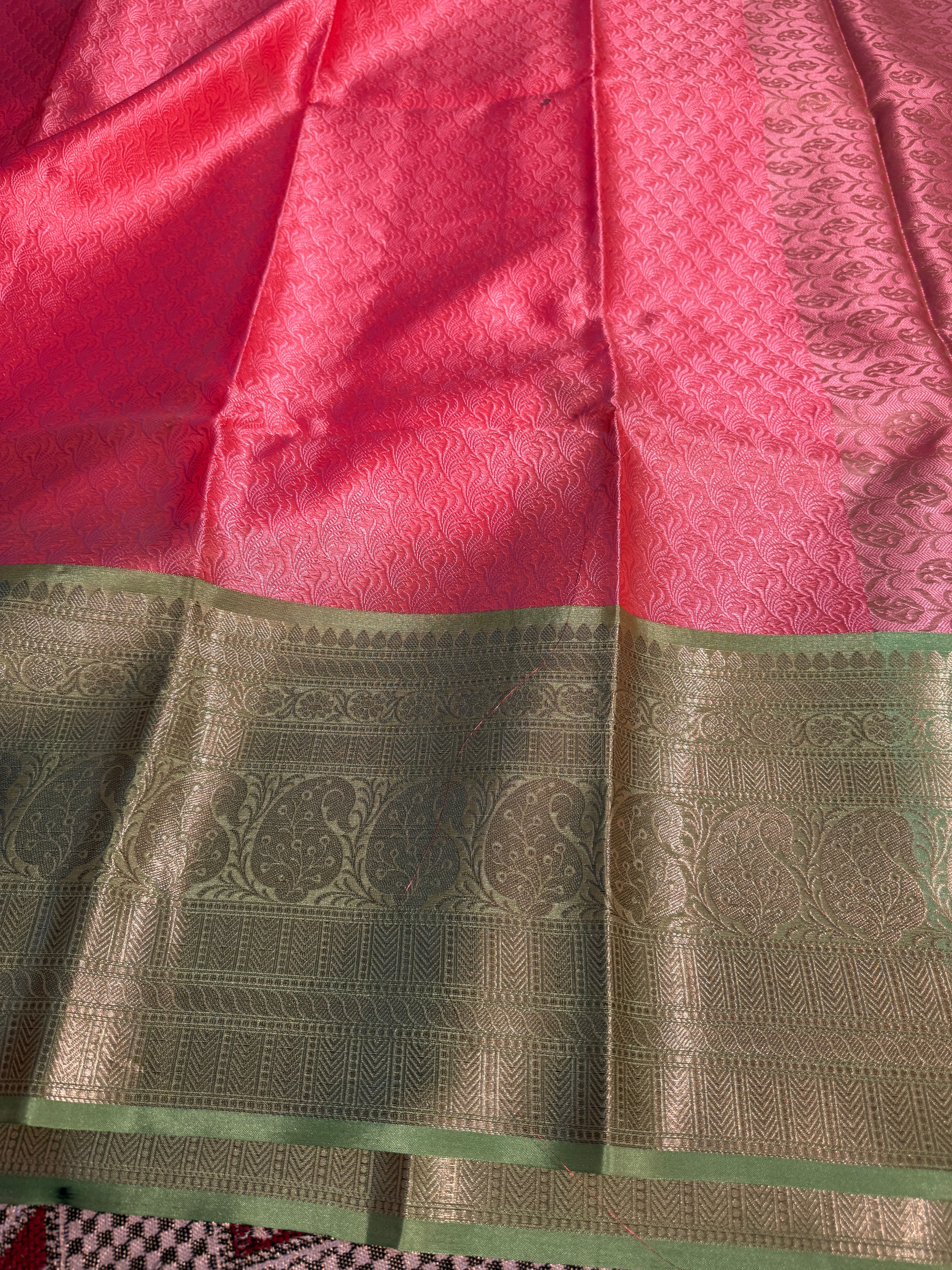 Premium Resham Embossed Kora Muslin Banarasi Saree