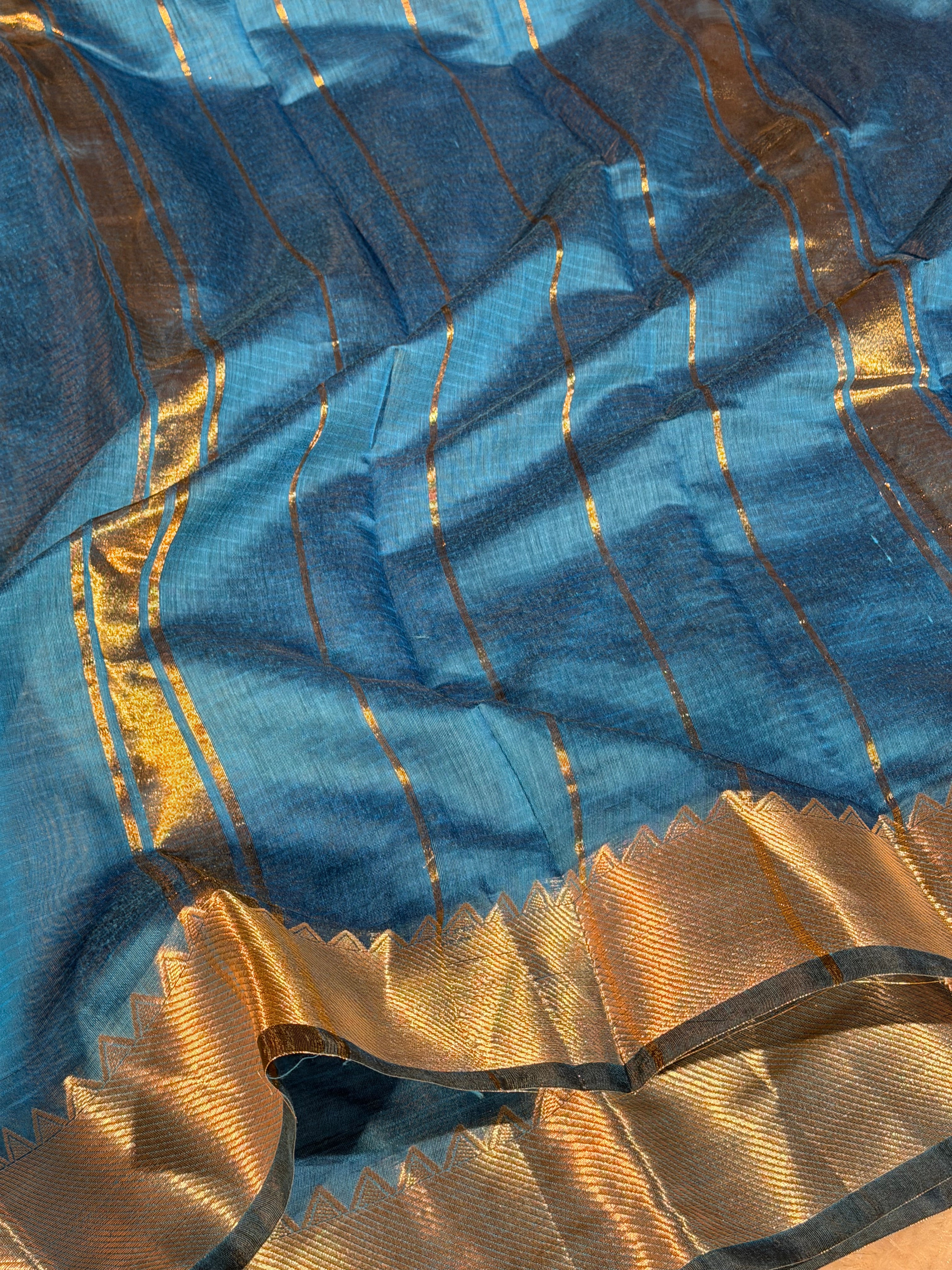 Firozi Premium Mangalagiri Cotton Silk Banarasi Saree
