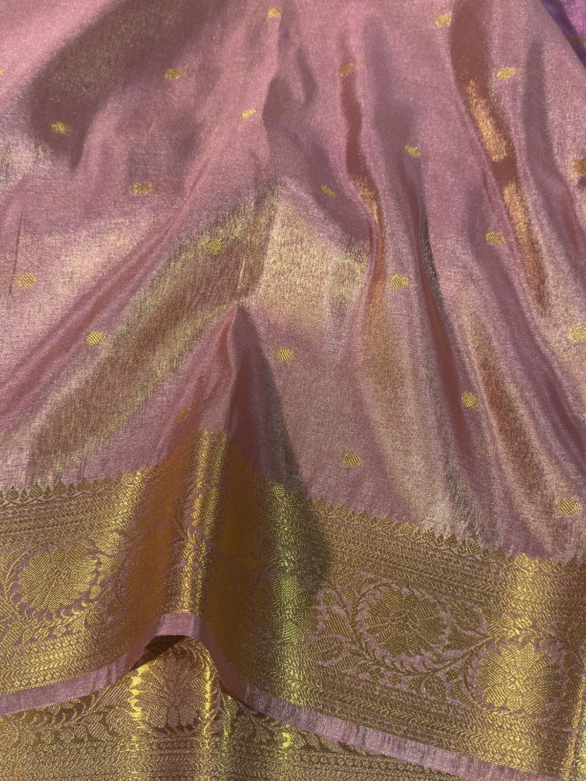 Pastel Lavendar Premium Breathable Kanjeevaram Tissue Silk Banarasi Saree