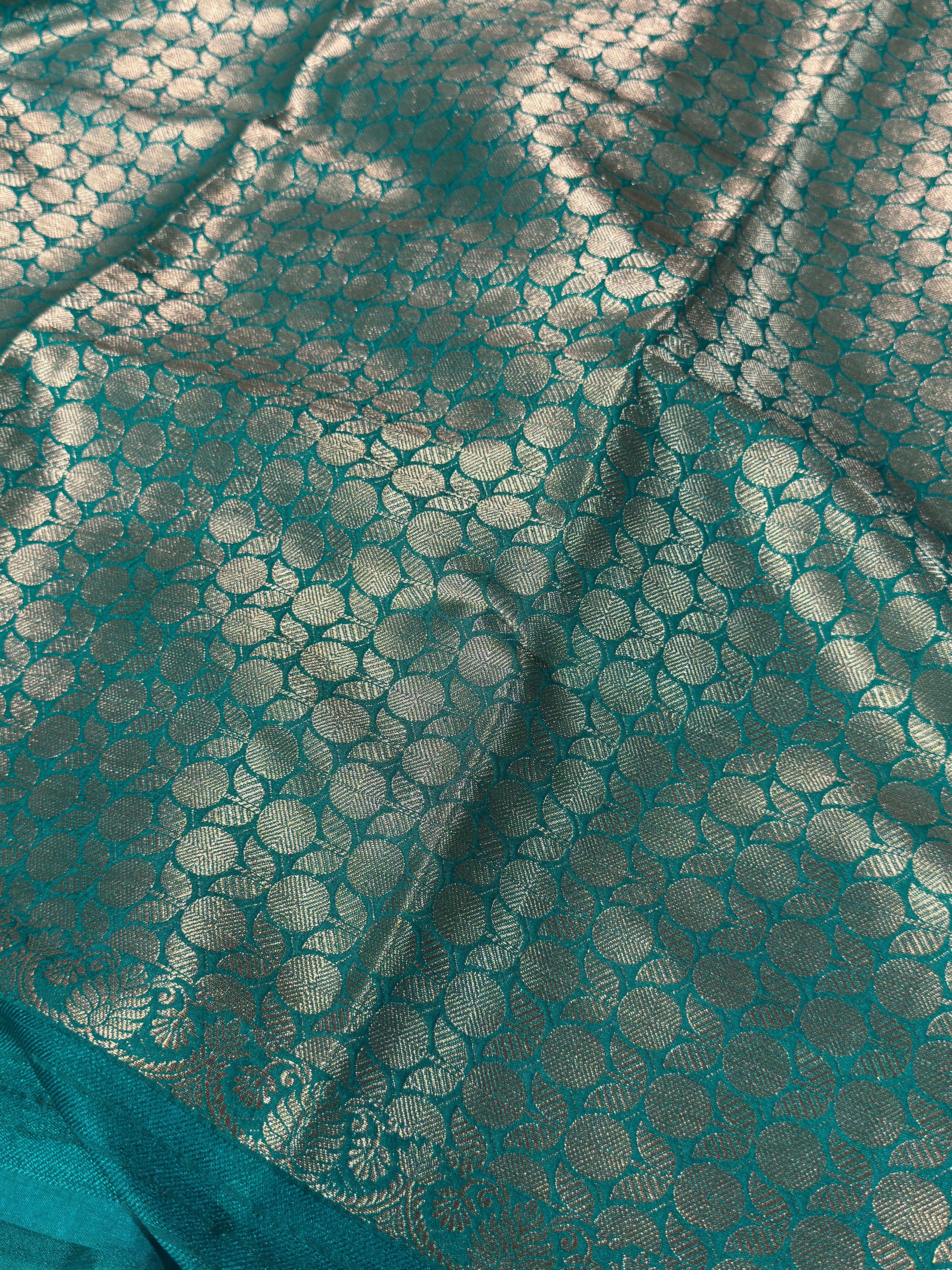 Classic Sea Green Premium Chiniya Silk Banarasi Saree