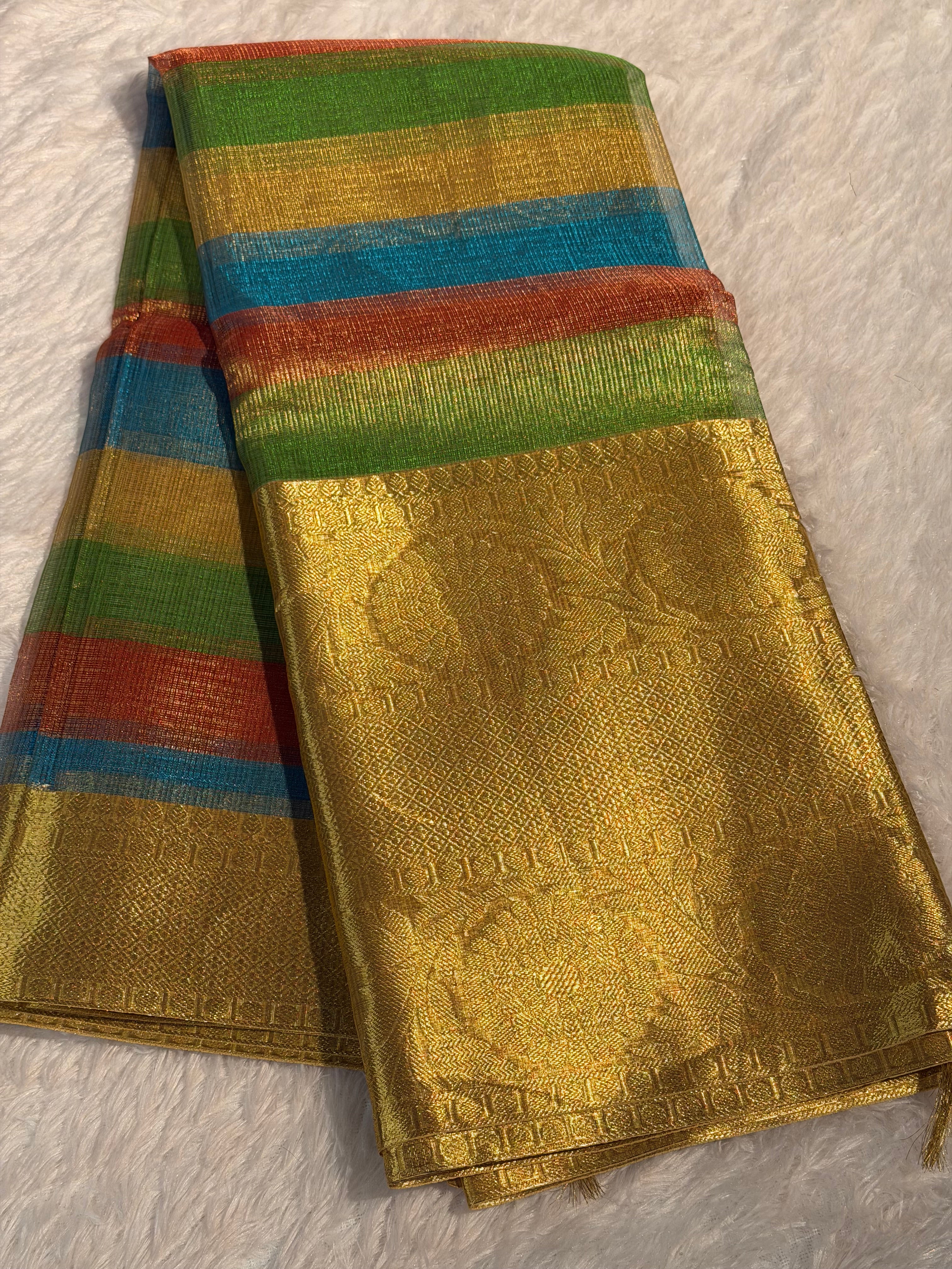 Premium Soft Kanjeevaram Tissue Silk Banarasi Saree with Rich Pallu
