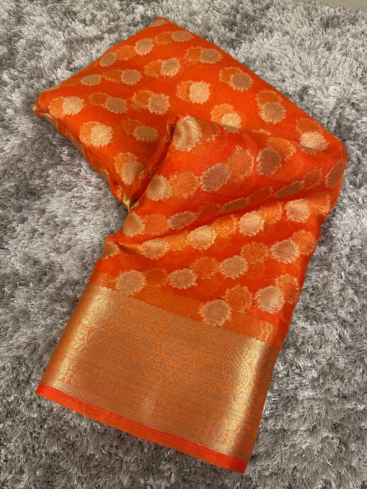 Bridal Organza Silk Banarasi Saree