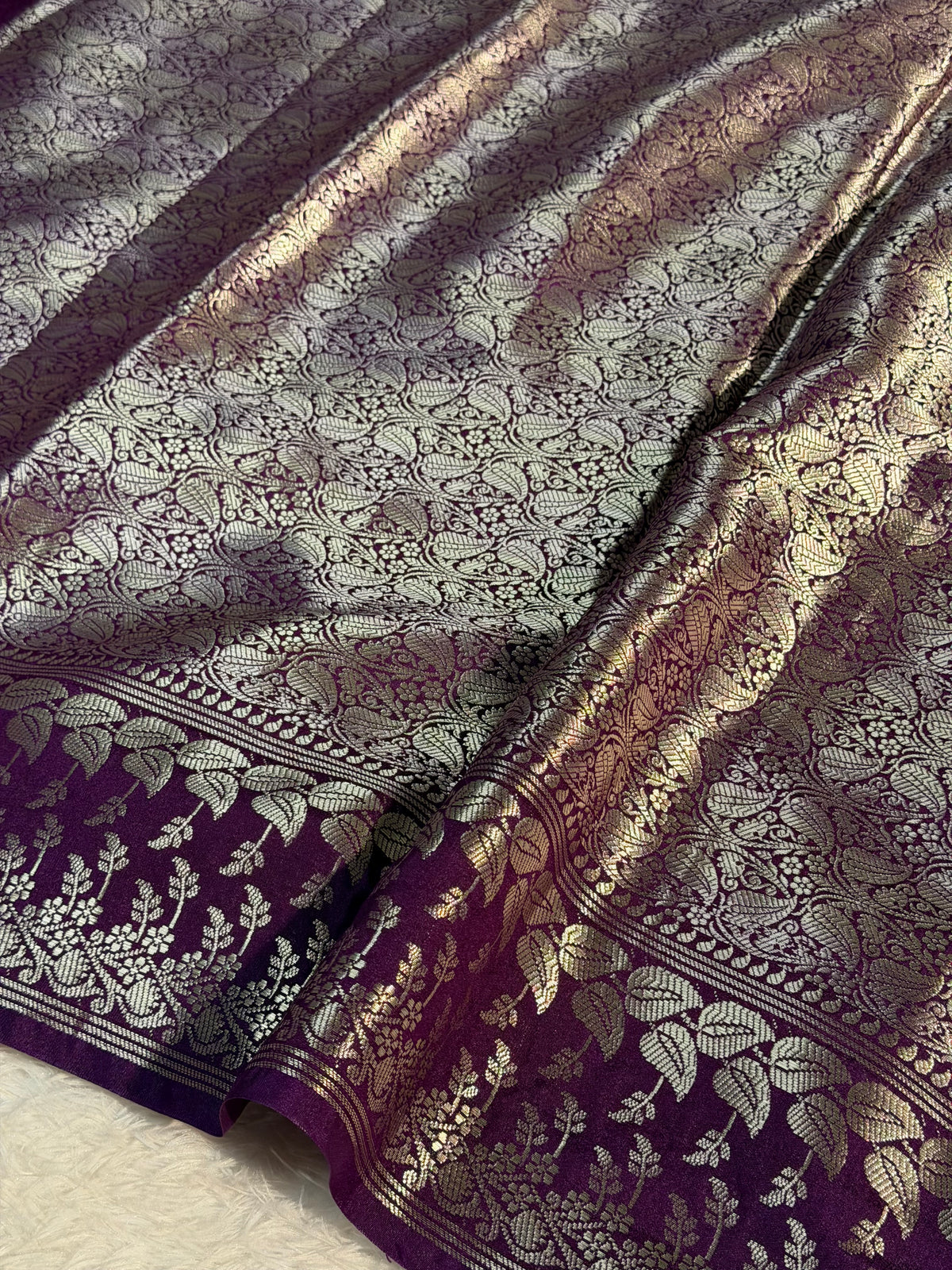 Lavender Purple Premium Chiniya Silk Banarasi Saree