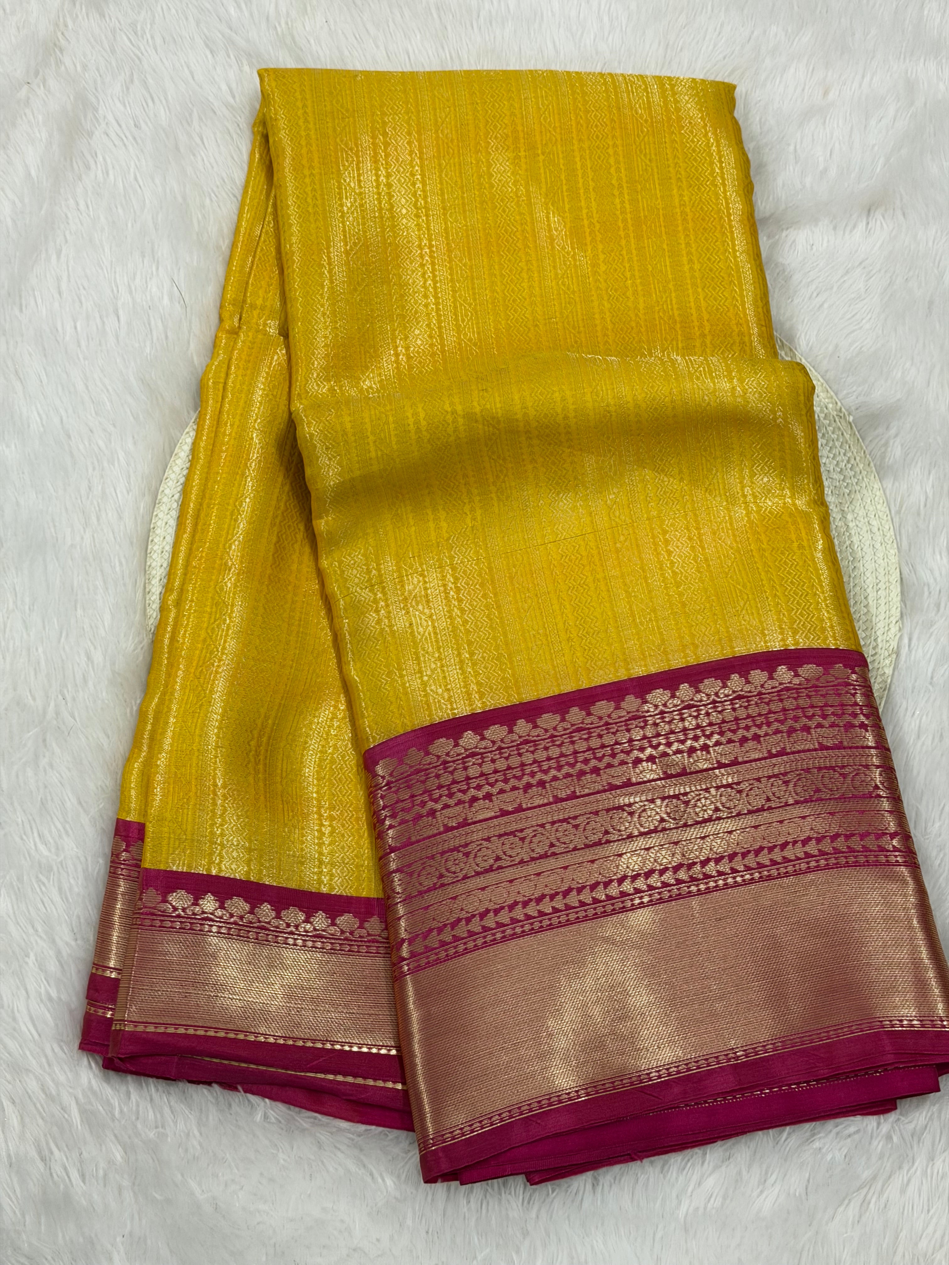 Premium Soft Kanjeevaram Tissue Silk Banarasi Saree with Rich Pallu