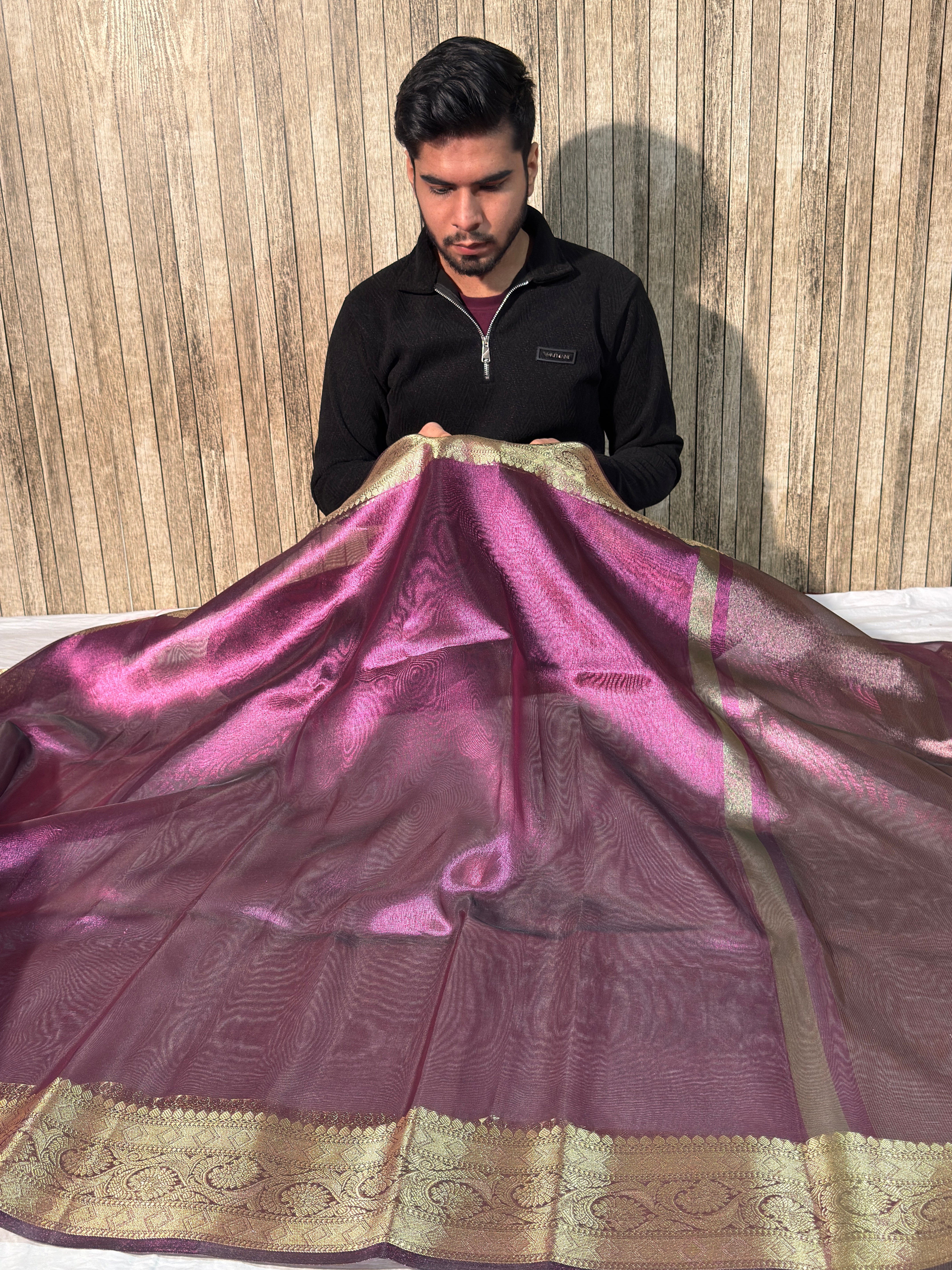 Rare Purple Premium Tissue Silk Banarasi Saree