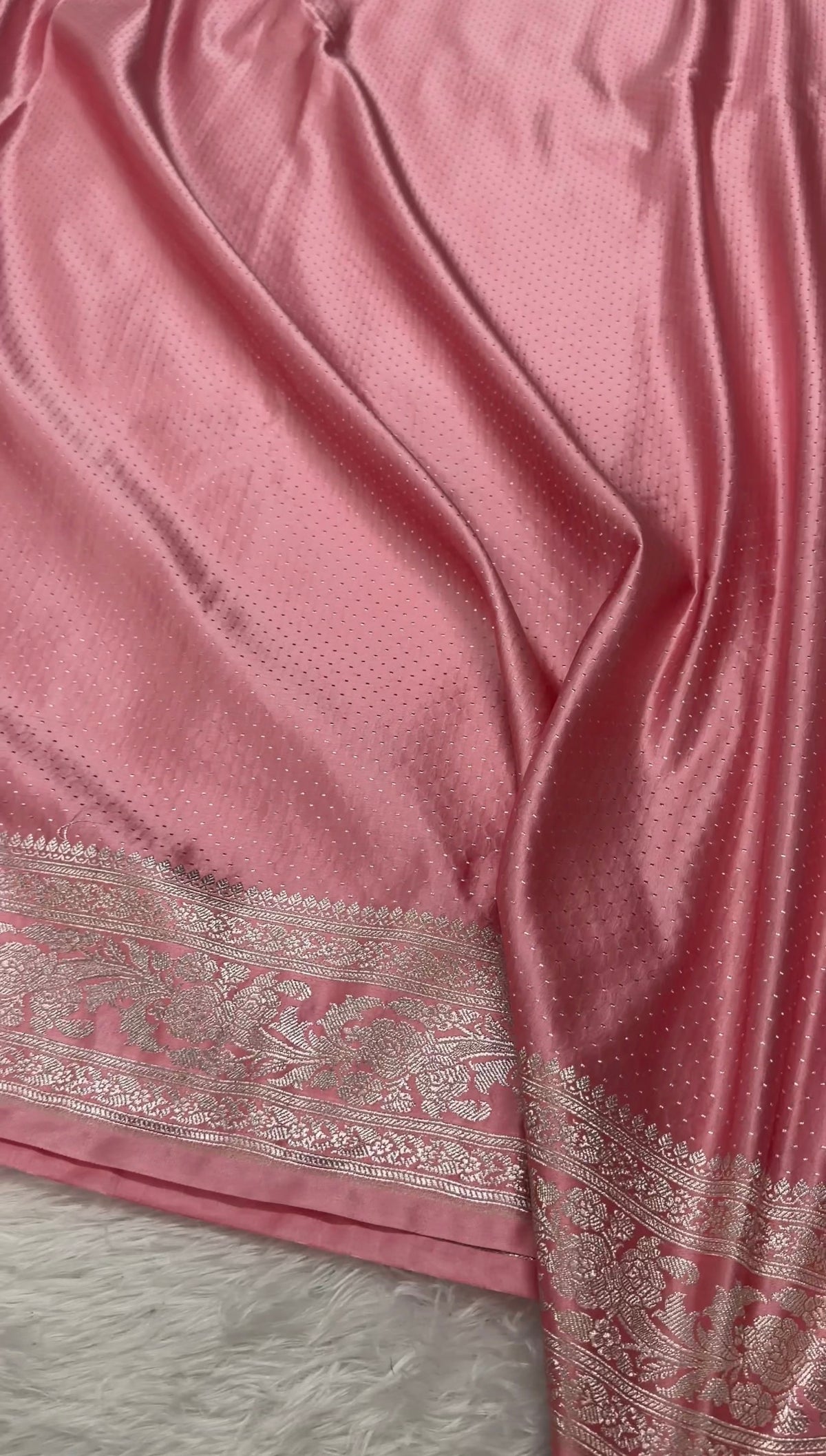 Pastel Pink Premium Mashru Katan Silk Banarasi Saree