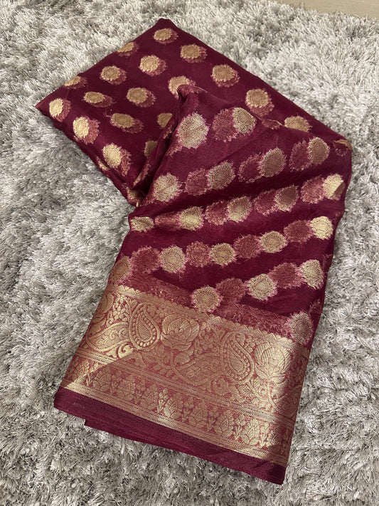 Handloom Inspired Traditional Organza Silk Banarasi Saree