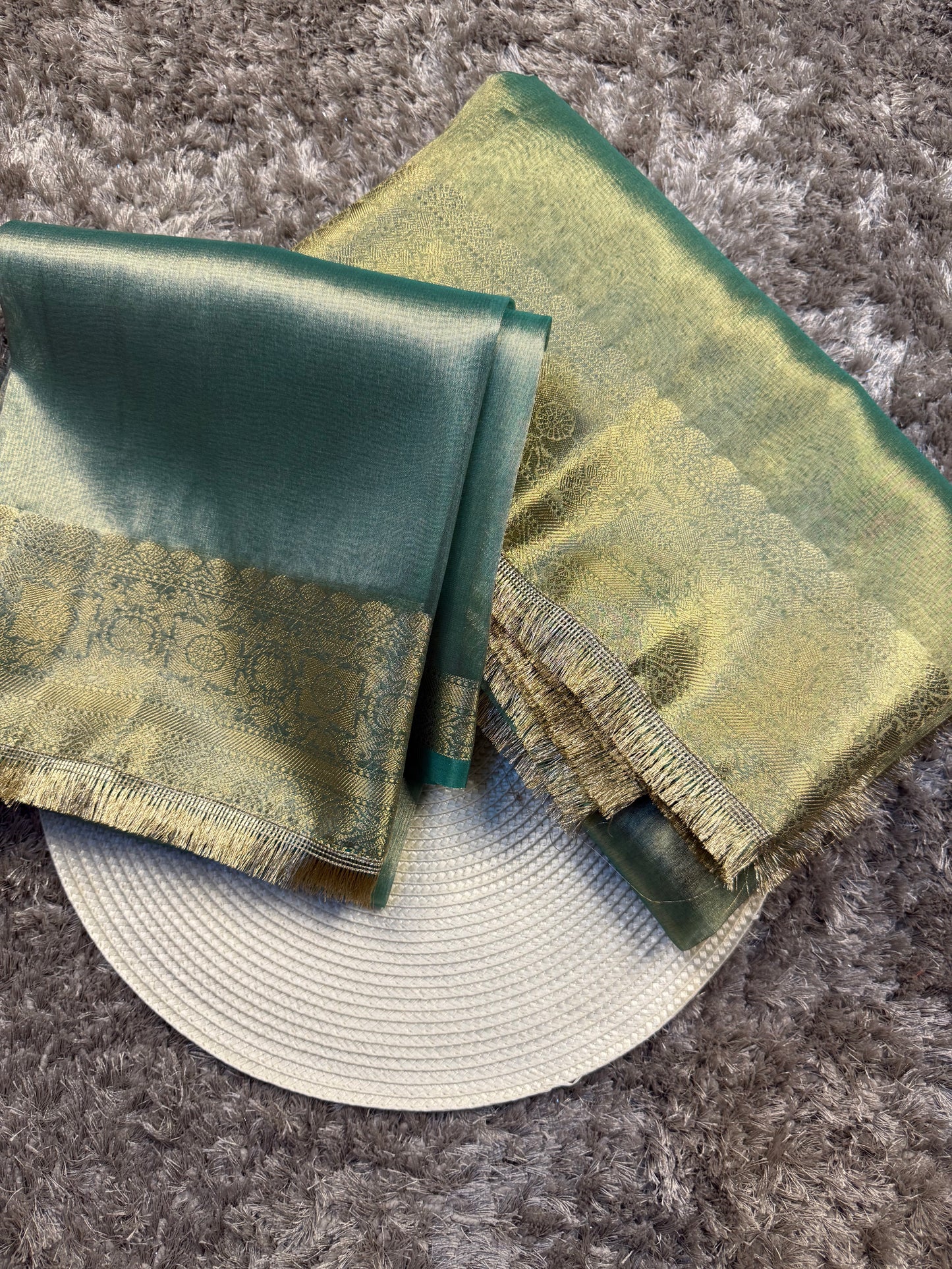 Exclusive Bridal Banarasi Tissue Silk Saree with Lace Work