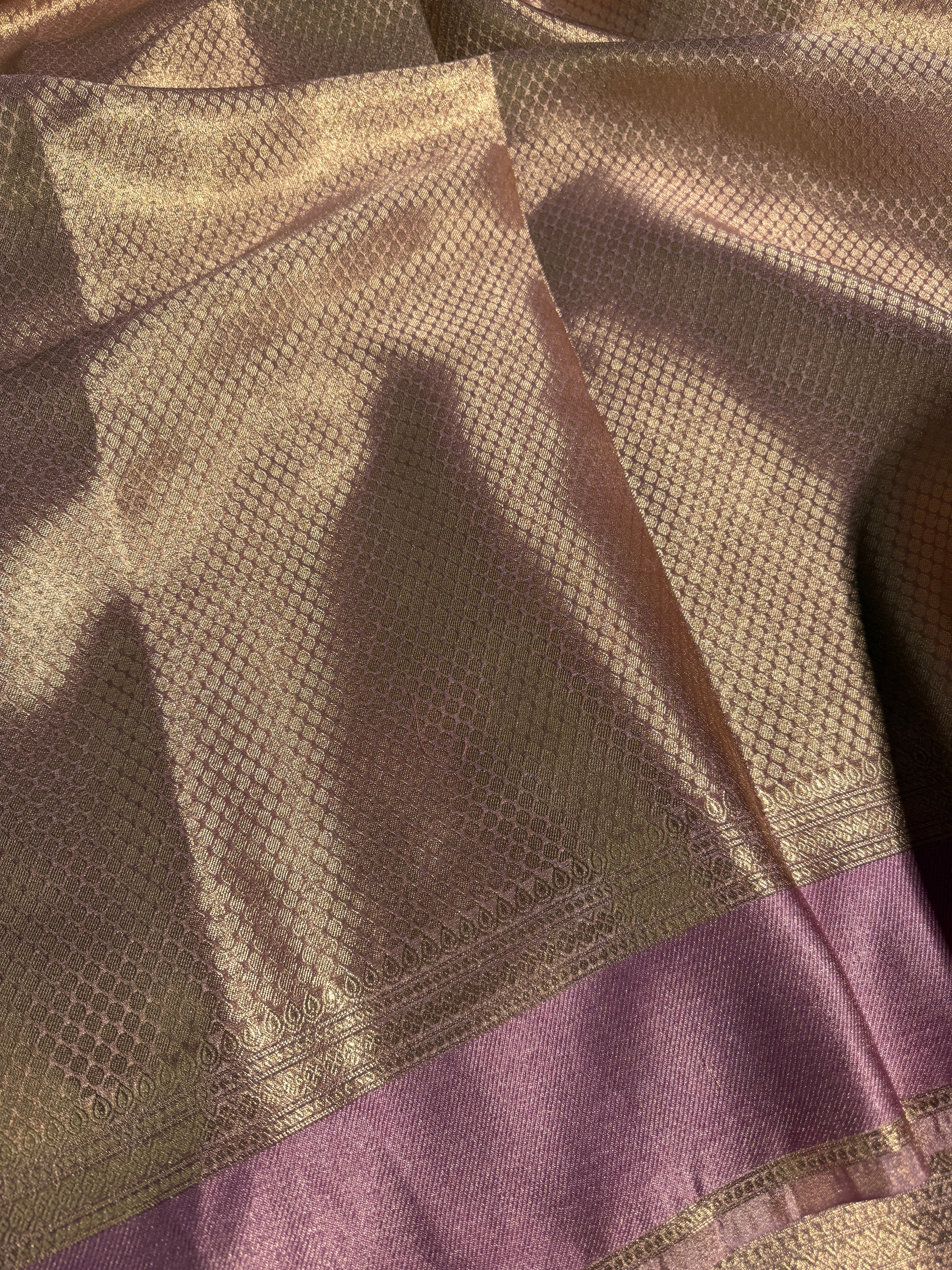 Pastel Pink Premium Breathable Tissue Silk Banarasi Saree