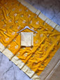 Yellow with Cream Bridal Warm Silk Banarasi Saree