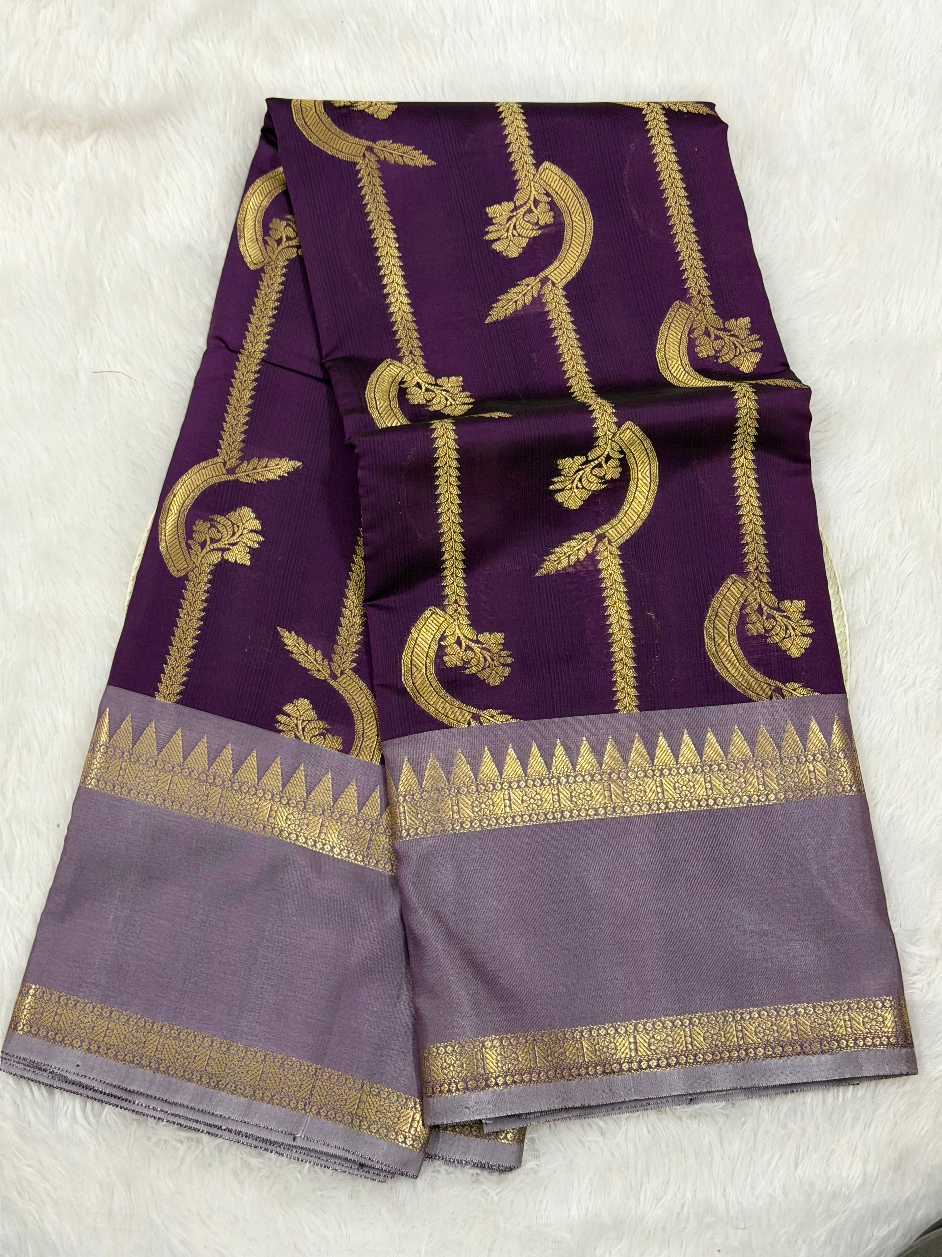 Premium Soft Kanjeevaram Silk Banarasi Saree with Rich Pallu
