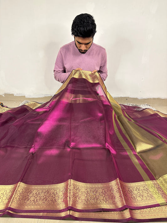 Exclusive Celebrity Inspired Bridal Tissue Banarasi Saree