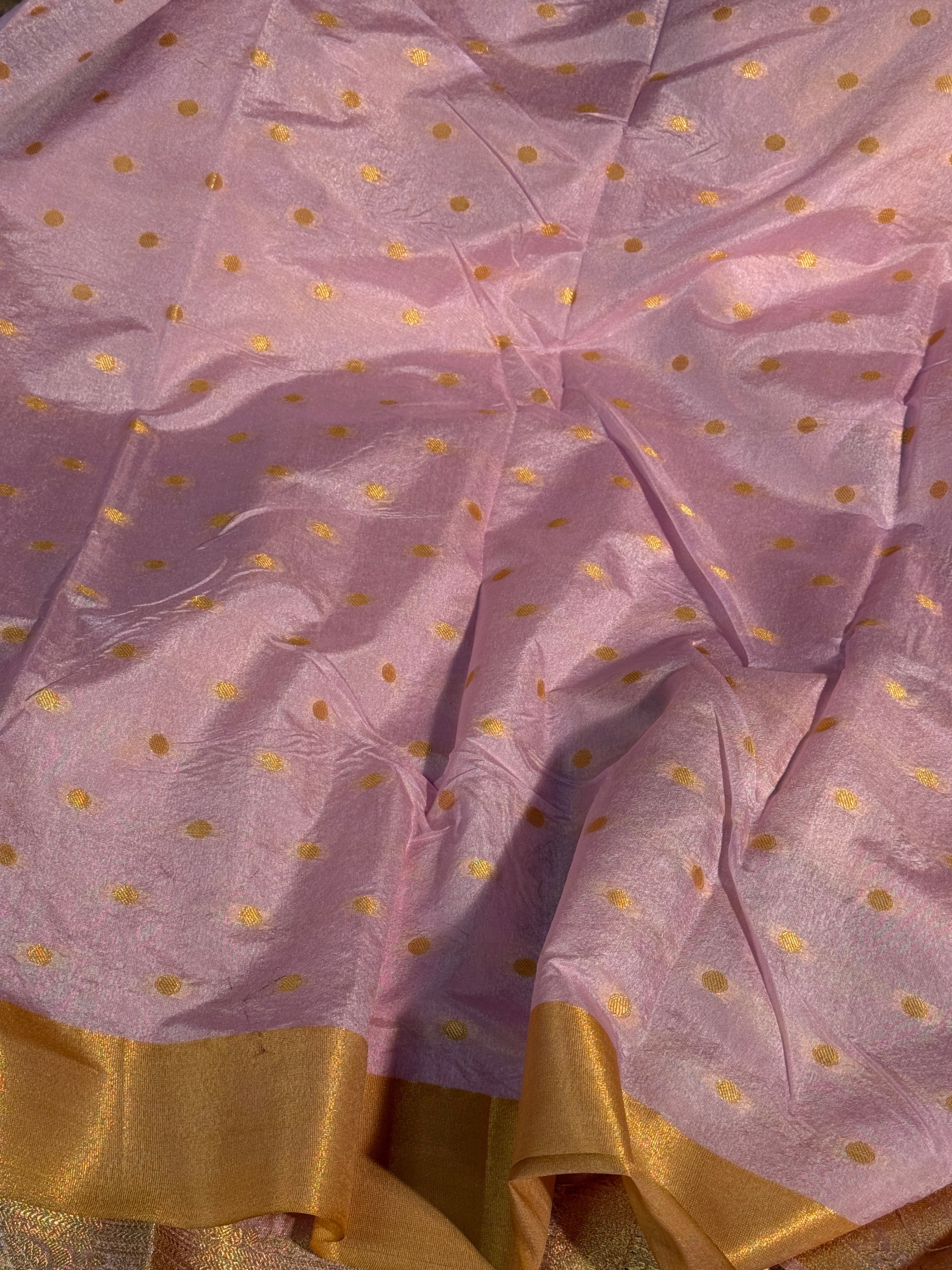 Lavendar Premium Breathable Tissue Silk Banarasi Saree