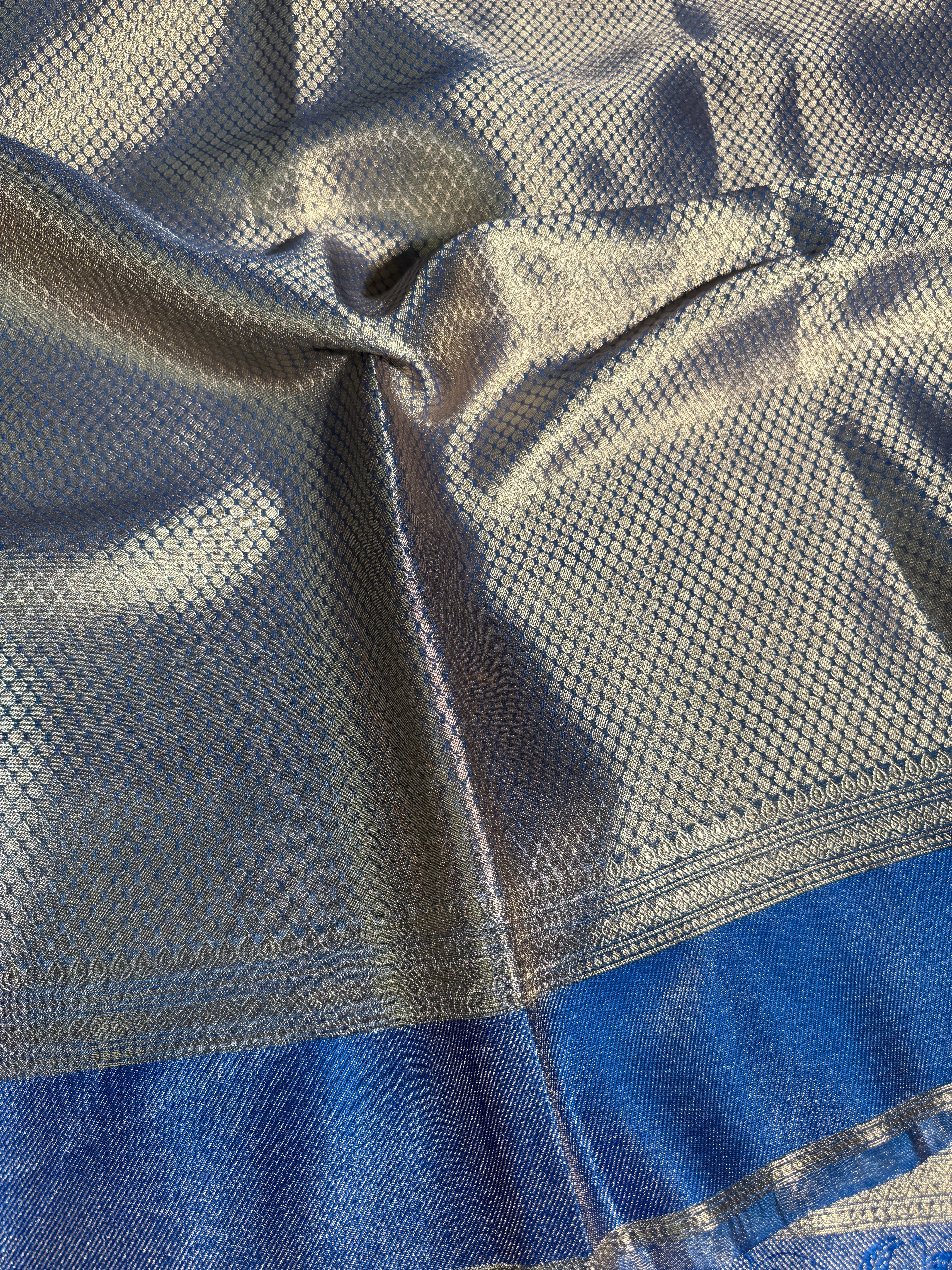 Royal Blue Premium Breathable Tissue Silk Banarasi Saree