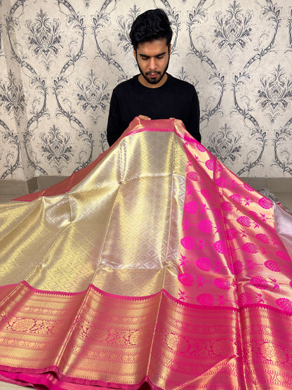 Beautiful Celebrity Inspired Bridal Tissue Banarasi Saree