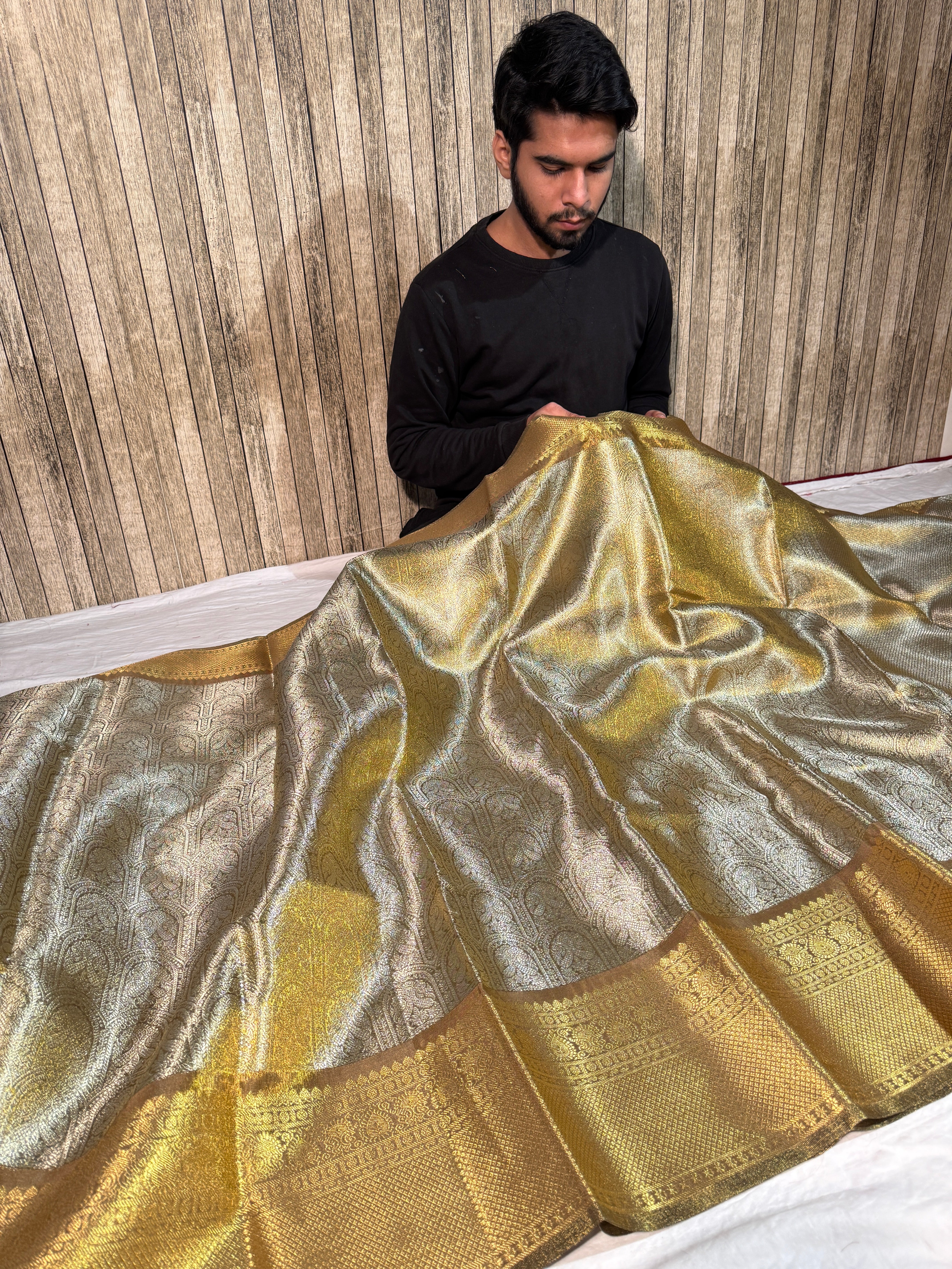Ready To Wear Shobhita Mam Inspired Kanjeevaram Tissue Silk Banarasi Saree