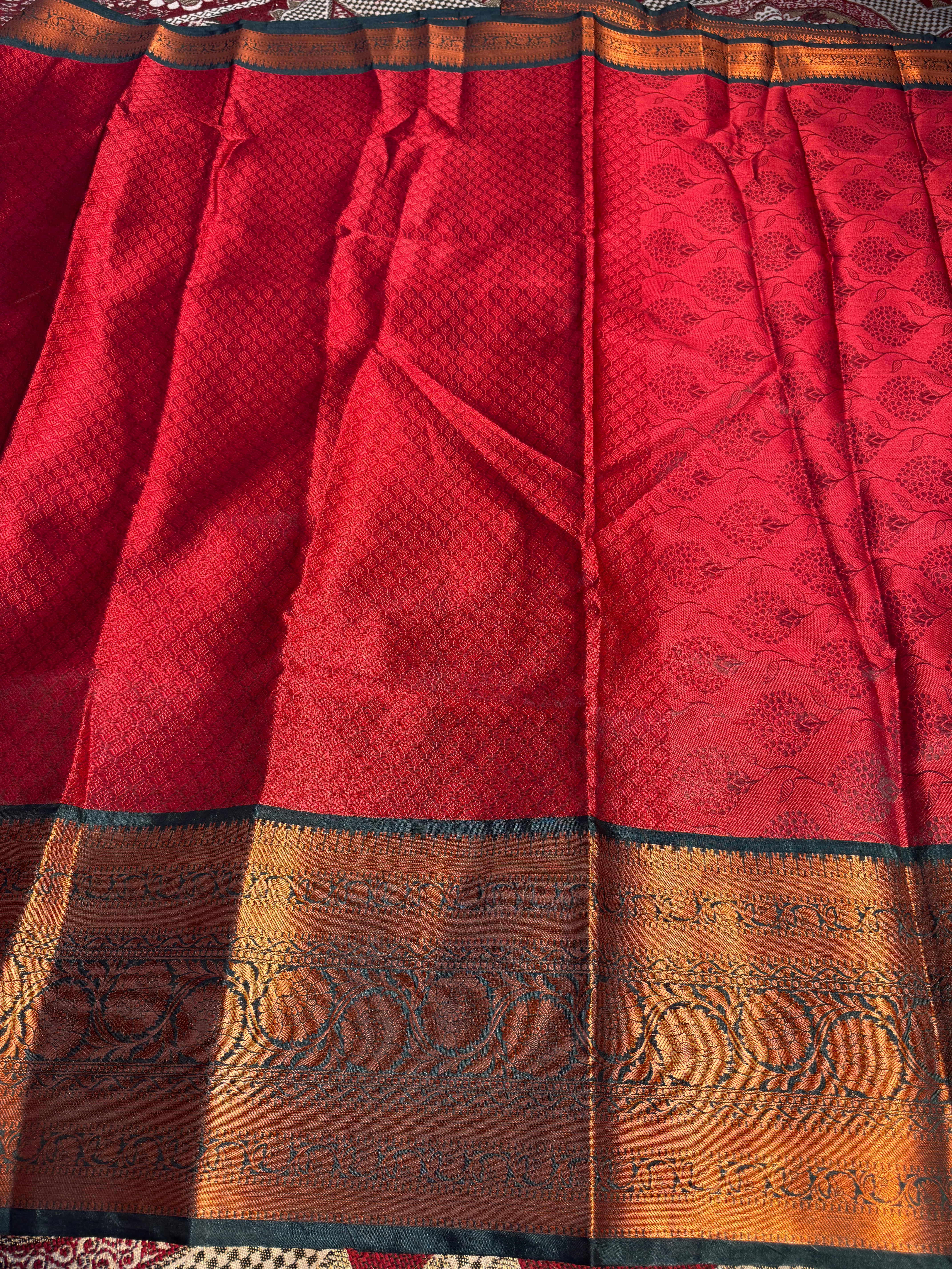 Premium Resham Embossed Kora Muslin Banarasi Saree