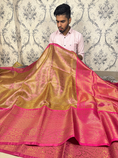 Beautiful Celebrity Inspired Bridal Tissue Banarasi Saree