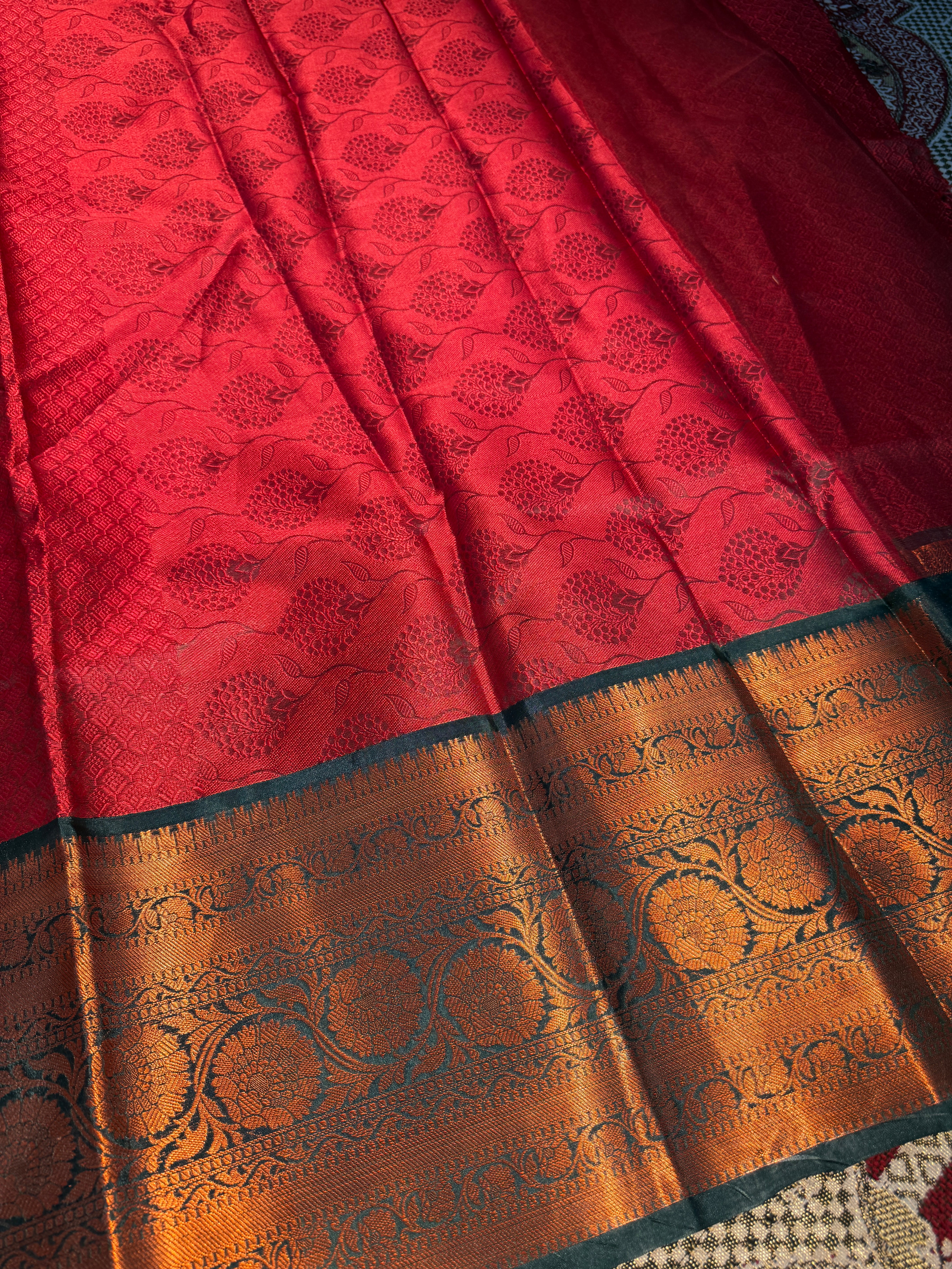 Premium Resham Embossed Kora Muslin Banarasi Saree