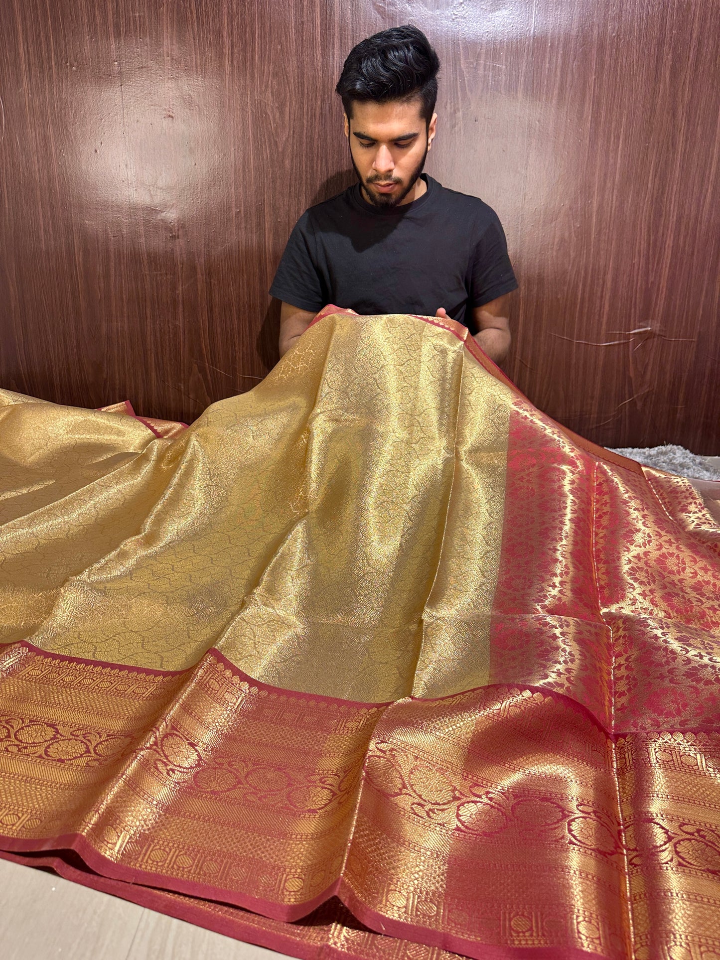 Gorgeous Bridal Banarasi Tissue Silk Saree with Premium Lace Work