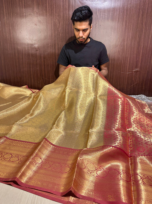 Gorgeous Bridal Banarasi Tissue Silk Saree with Premium Lace Work