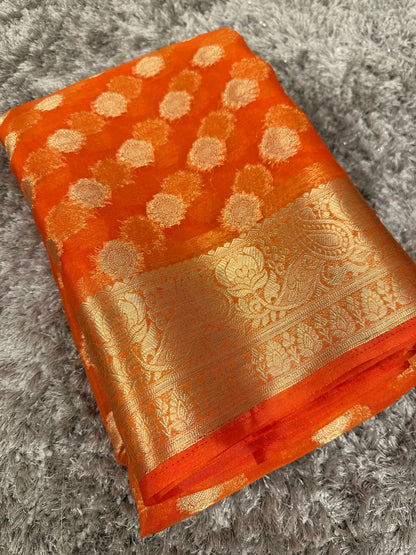 Bridal Organza Silk Banarasi Saree
