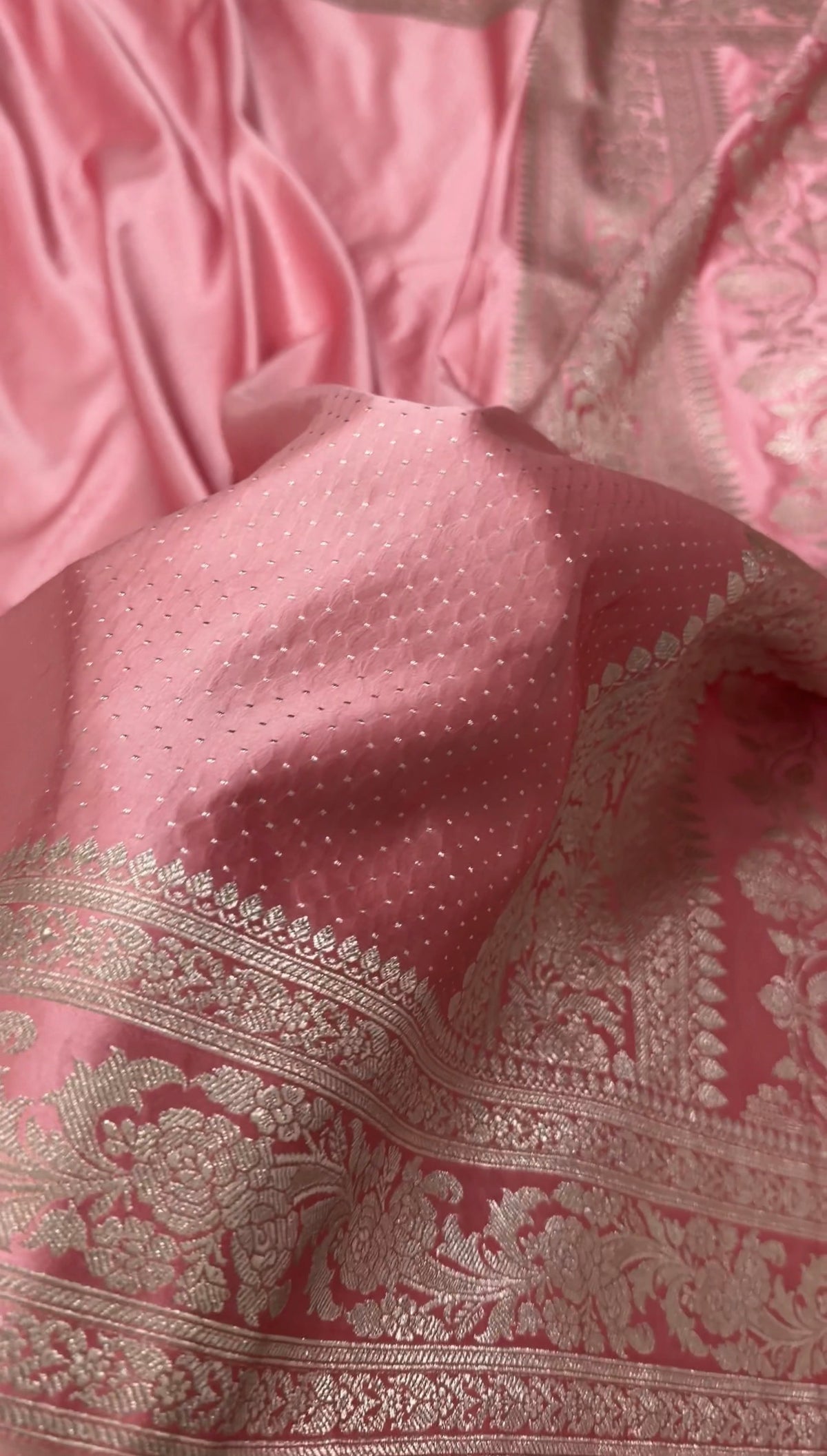 Pastel Pink Premium Mashru Katan Silk Banarasi Saree