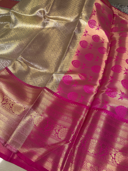 Beautiful Celebrity Inspired Bridal Tissue Banarasi Saree