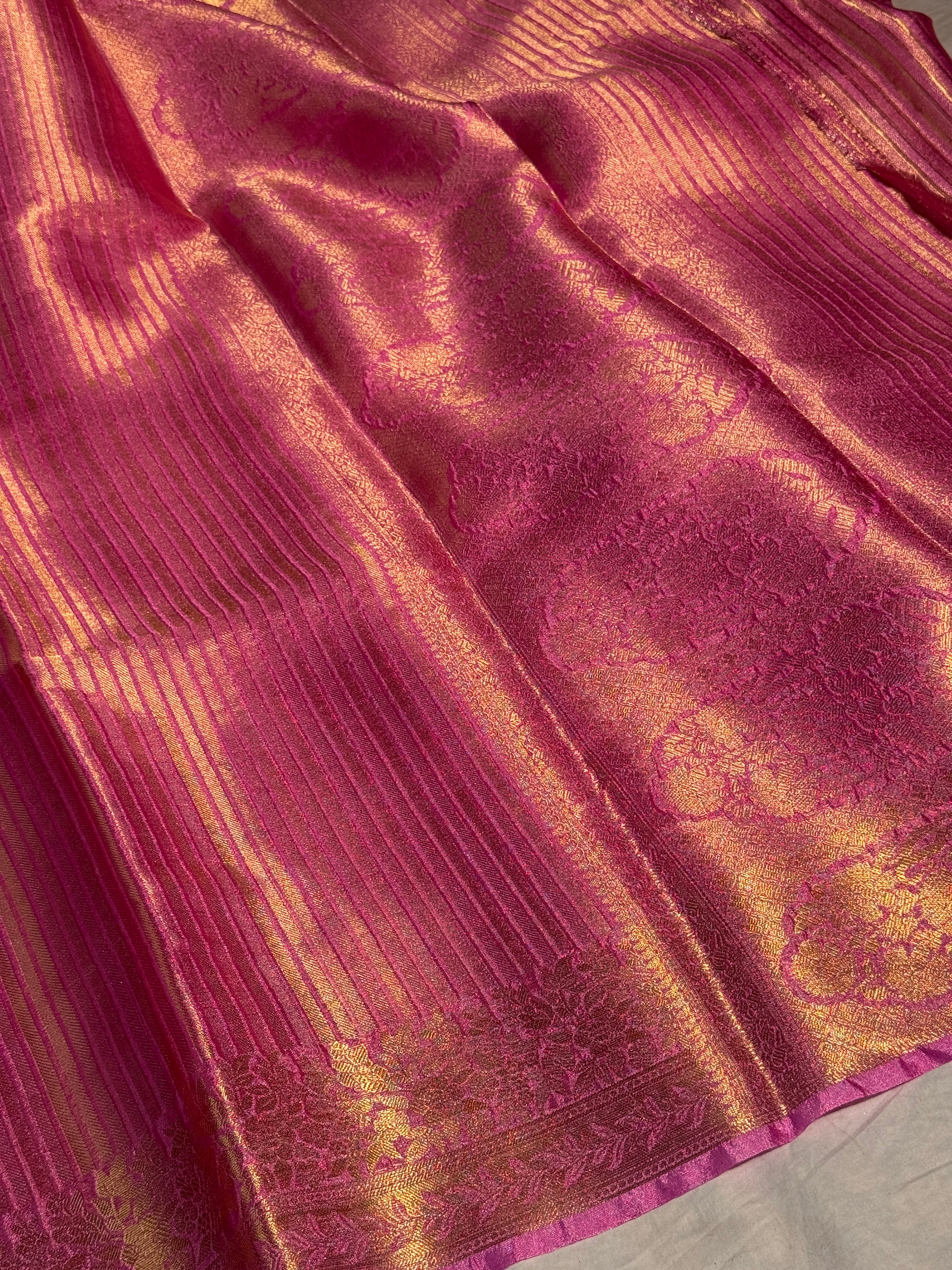 Lavendar Premium Breathable Kanjeevaram Tissue Silk Banarasi Saree
