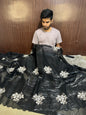 Black Bridal Tissue Silk Saree With Premium Sequence work
