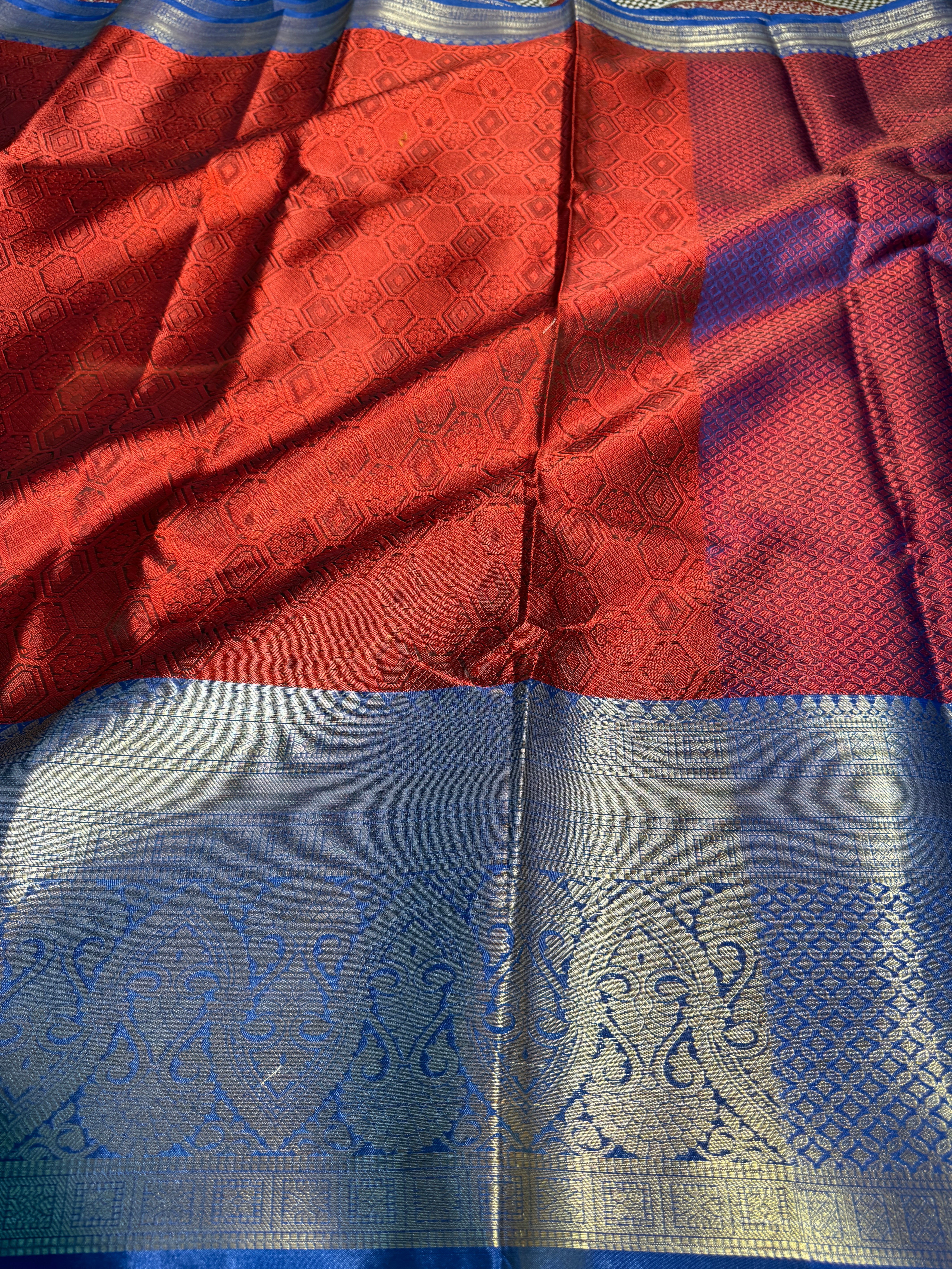 Premium Resham Embossed Kora Muslin Banarasi Saree