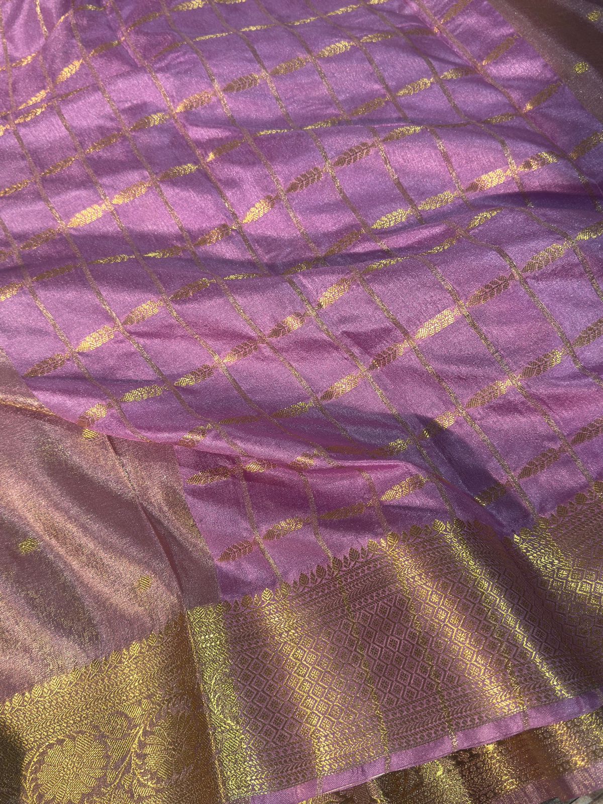 Pastel Lavendar Premium Breathable Kanjeevaram Tissue Silk Banarasi Saree