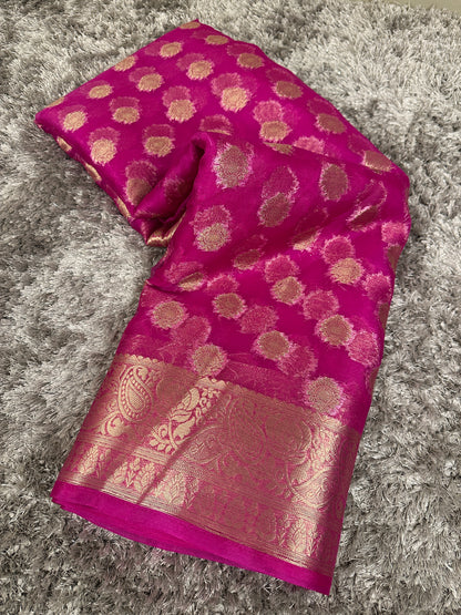Handloom Inspired Traditional Organza Silk Saree