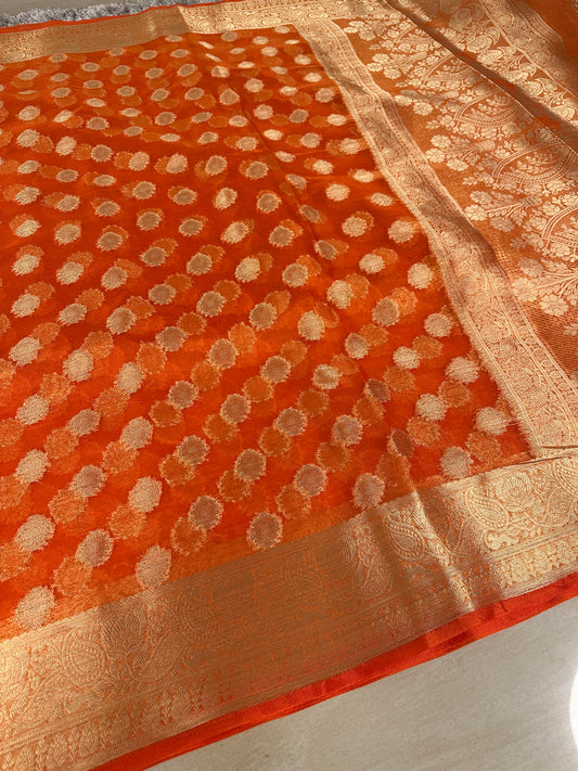 Bridal Organza Silk Banarasi Saree