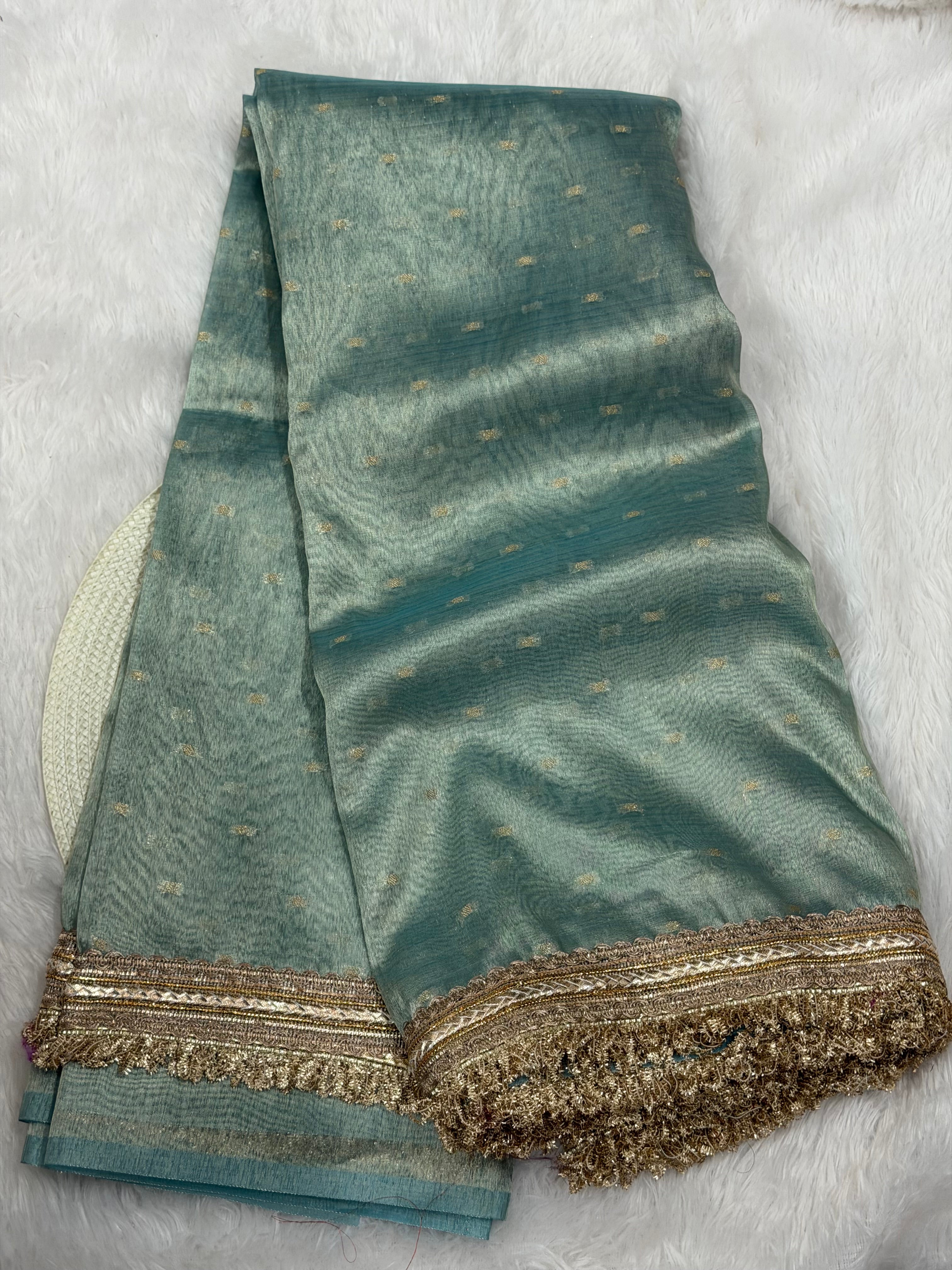 Premium Soft Tissue Silk Banarasi Saree with Rich Lace