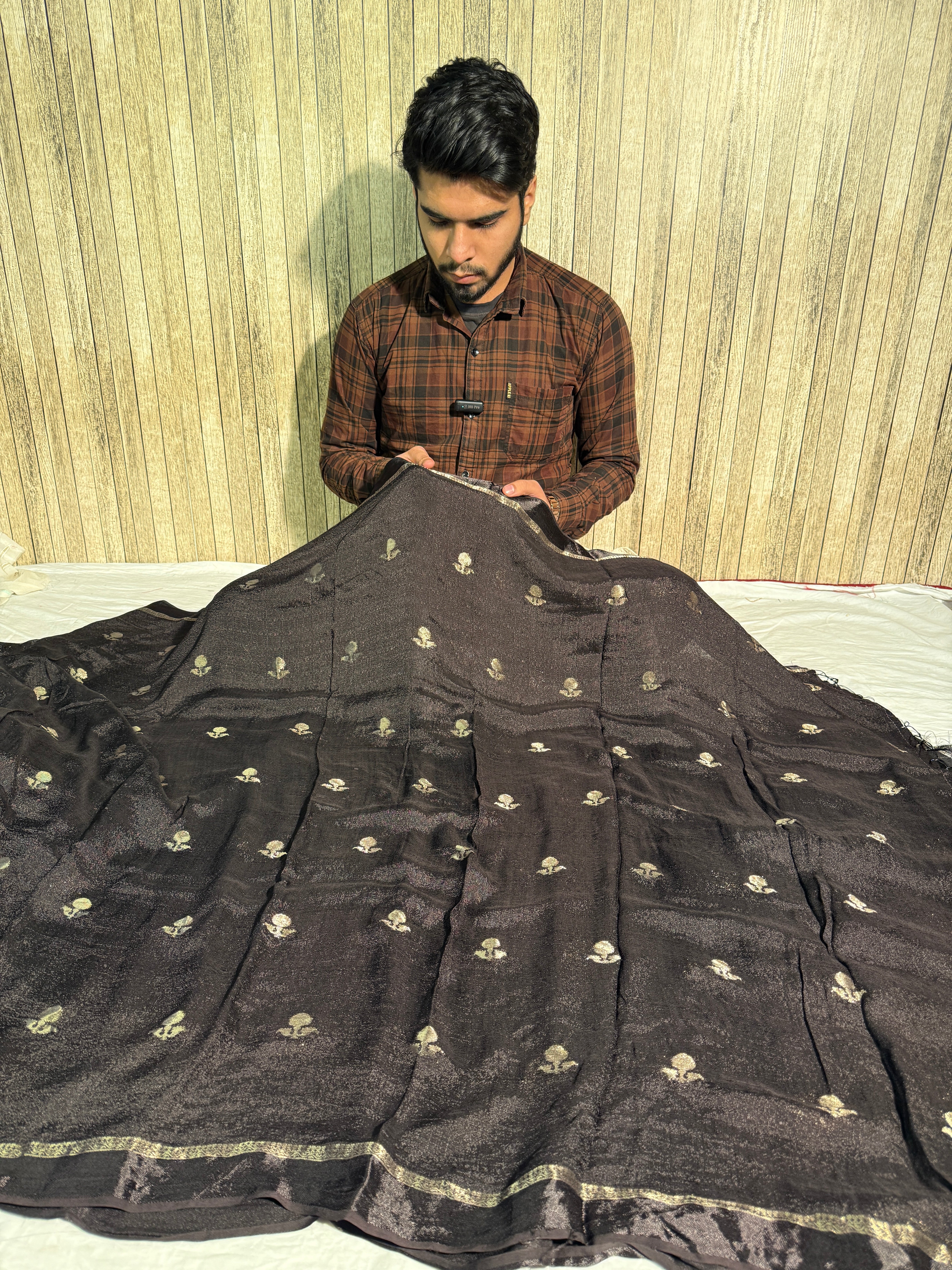 Black Premium Viscose Georgette Banarasi Saree