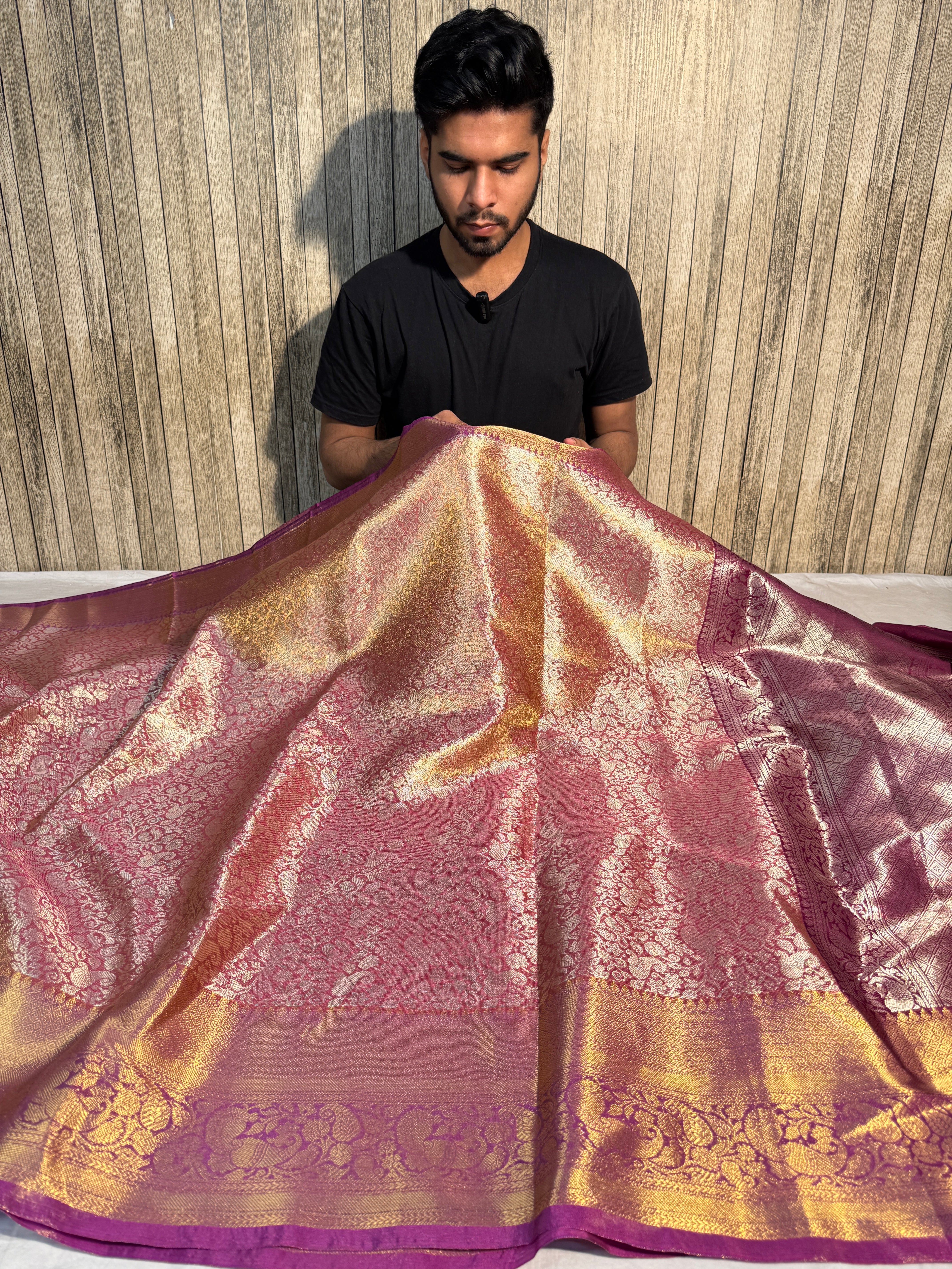 Dual Shaded Premium Kanjeevaram Tissue Silk Banarasi Saree