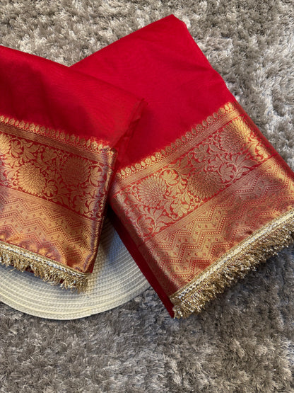 Gorgeous Bridal Banarasi Tissue Silk Saree with Premium Lace Work