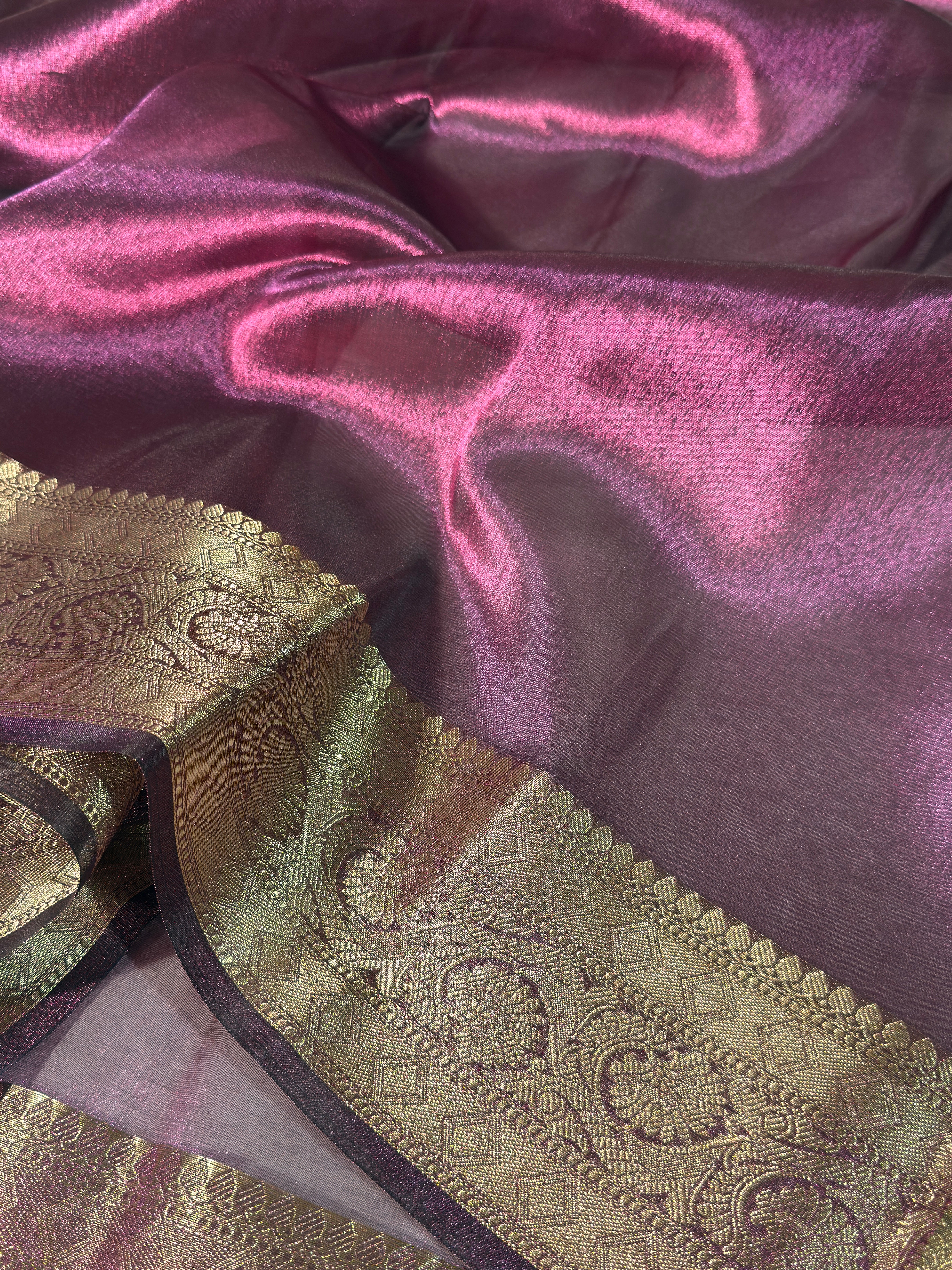 Rare Purple Premium Tissue Silk Banarasi Saree