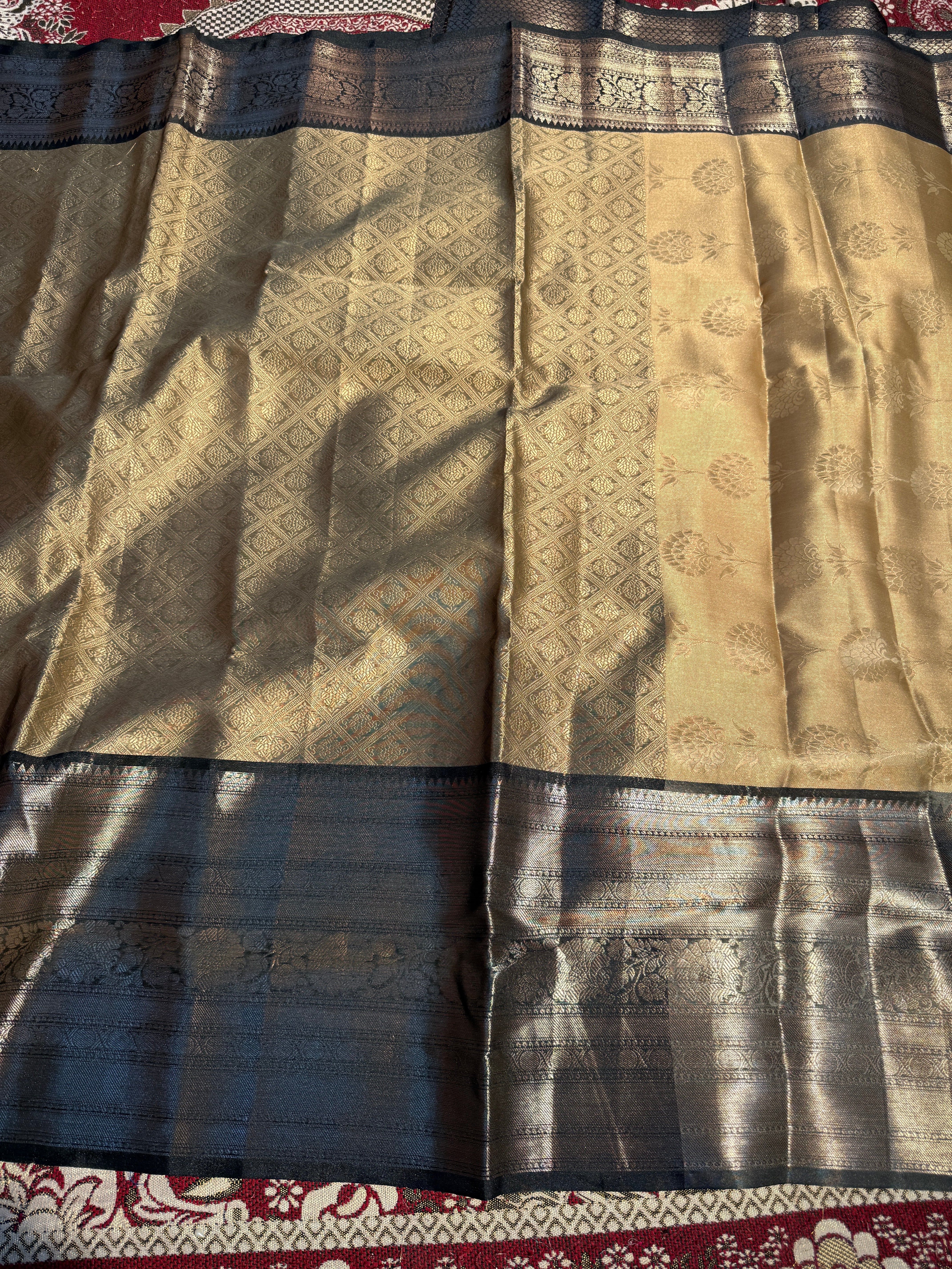 Premium Resham Embossed Kora Muslin Banarasi Saree