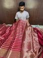 Premium Banarasi Georgette Silk Saree in Beautiful Maroon Shade