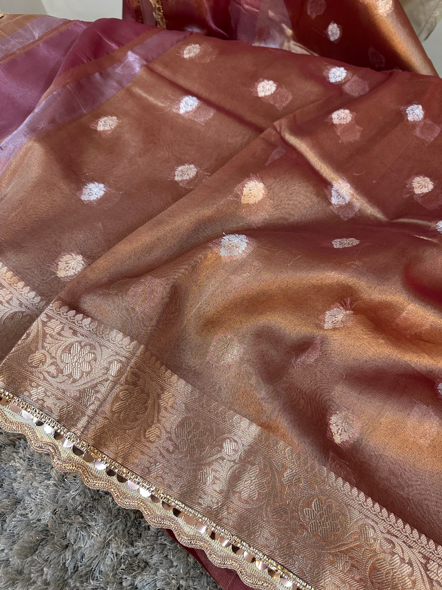 Glamorous Bridal Banarasi Tissue Silk Saree with Lace Work