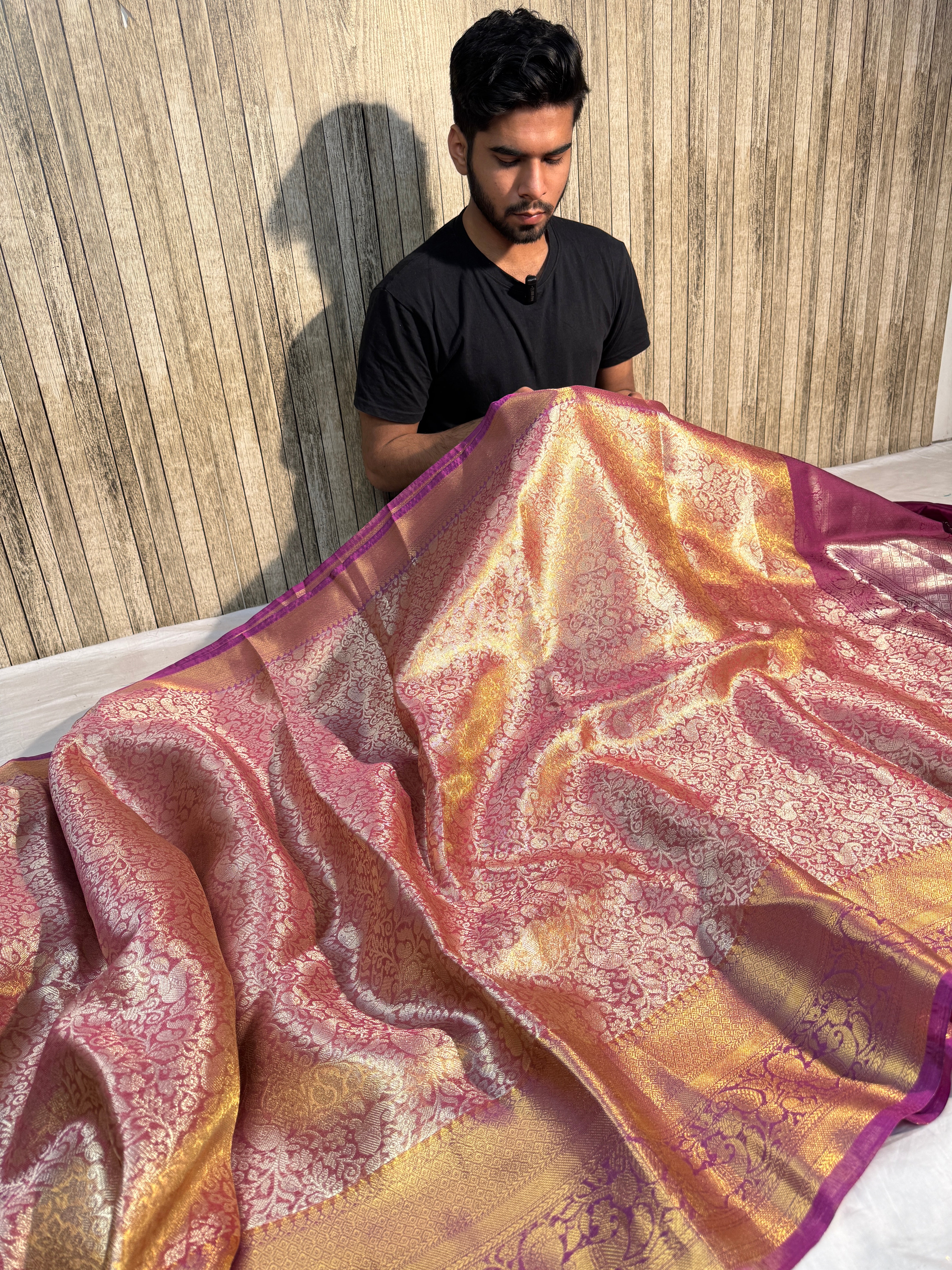 Dual Shaded Premium Kanjeevaram Tissue Silk Banarasi Saree