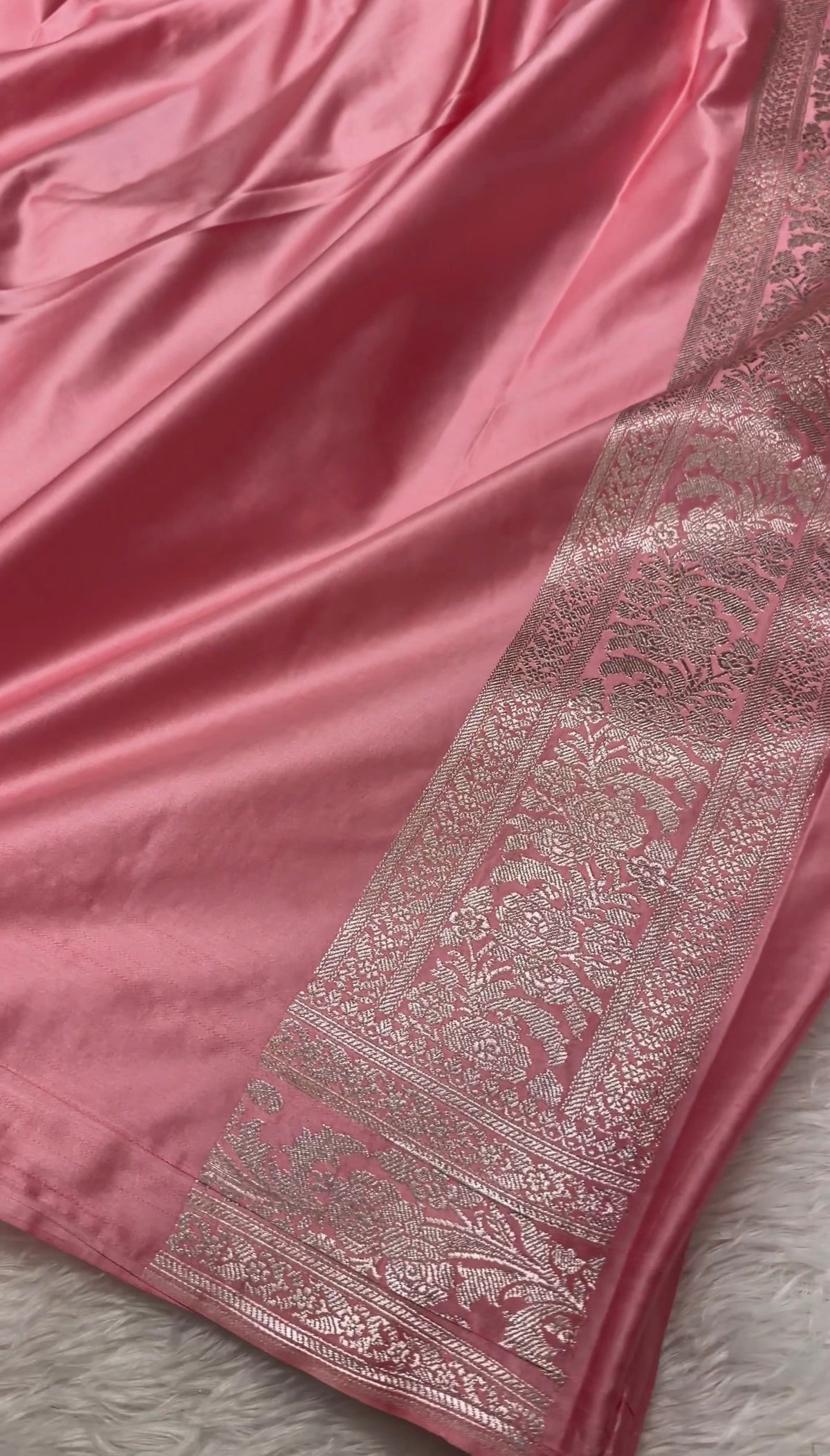 Pastel Pink Premium Mashru Katan Silk Banarasi Saree
